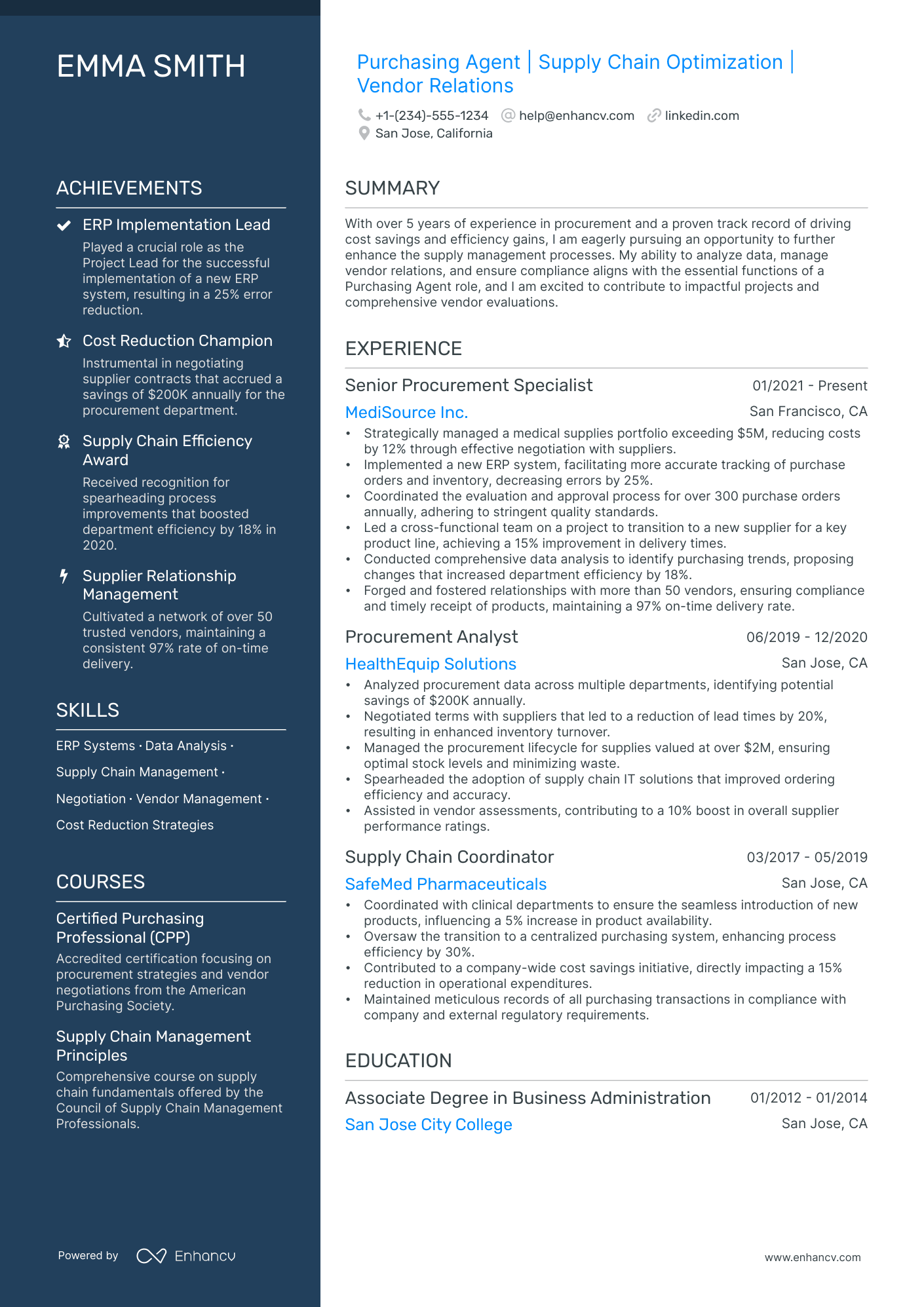 5 Purchasing Agent Resume Examples & Guide for 2024