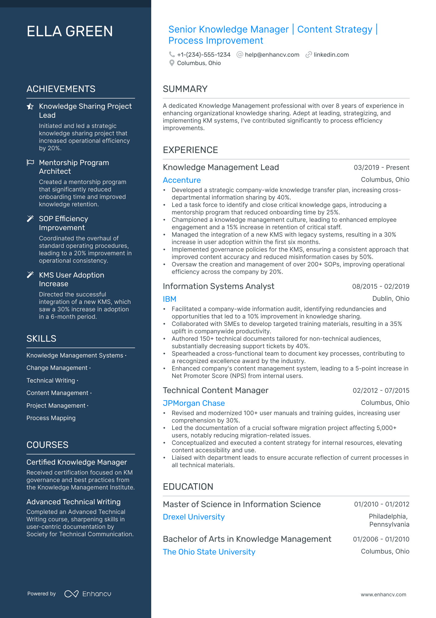 5 Knowledge Manager Resume Examples & Guide for 2024