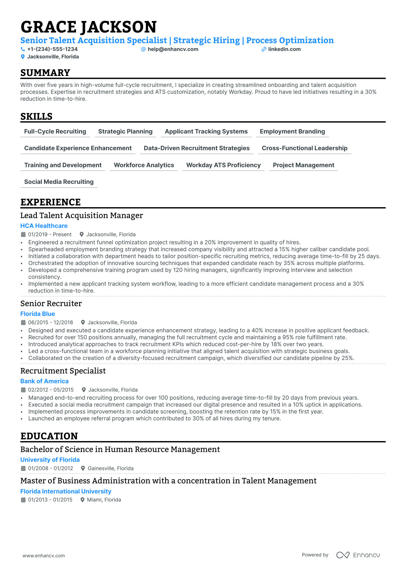 5 Recruitment Manager Resume Examples & Guide for 2024