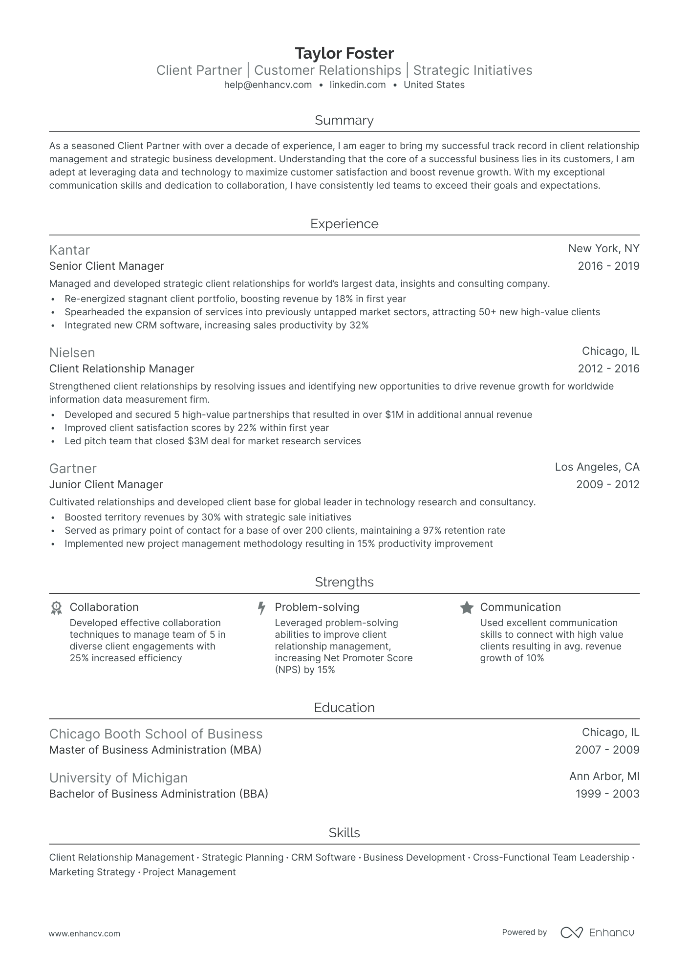 5 Client Partner Resume Examples & Guide for 2024