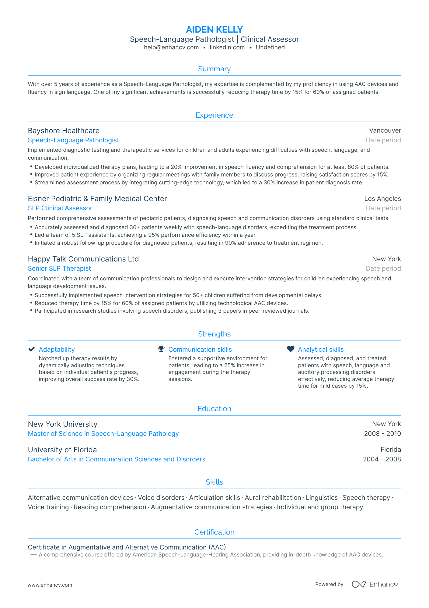 5 SLP Grad School Resume Examples & Guide for 2024