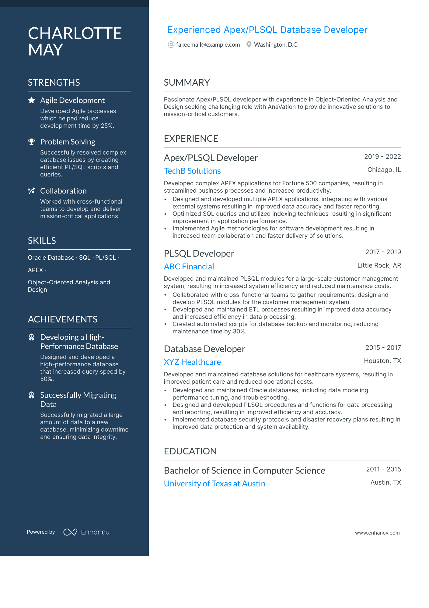 5 Database Developer Resume Examples & Guide for 2024