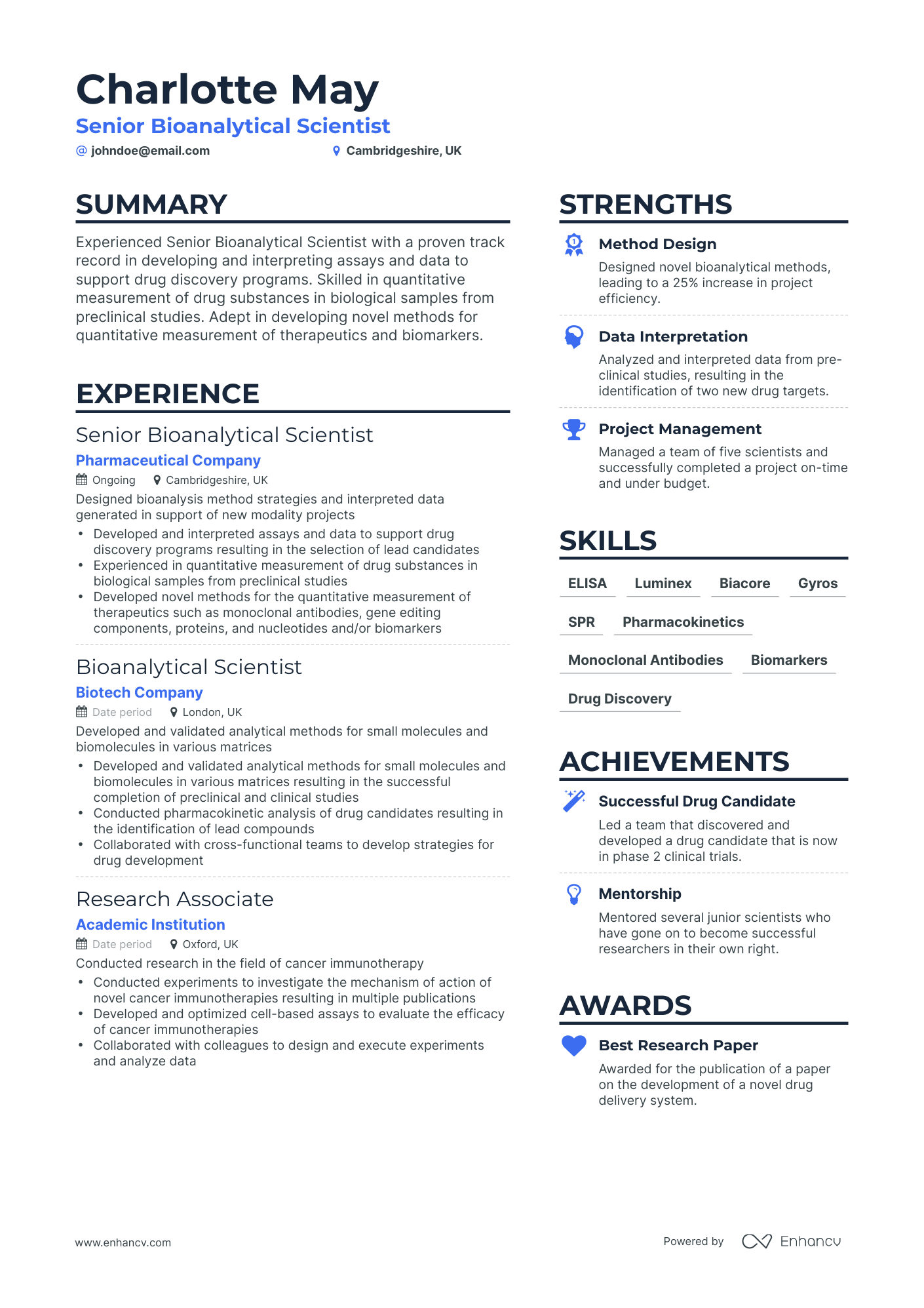 7 Scientist Resume Examples & Guide for 2023