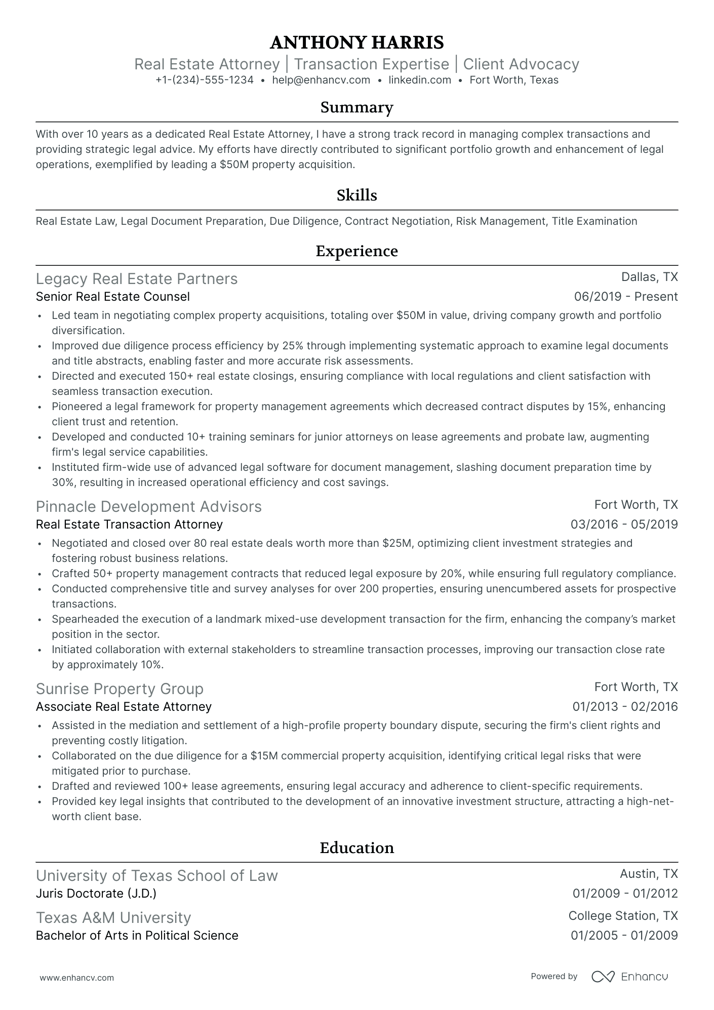 10 Real Estate Lawyer Resume Examples & Guide for 2026