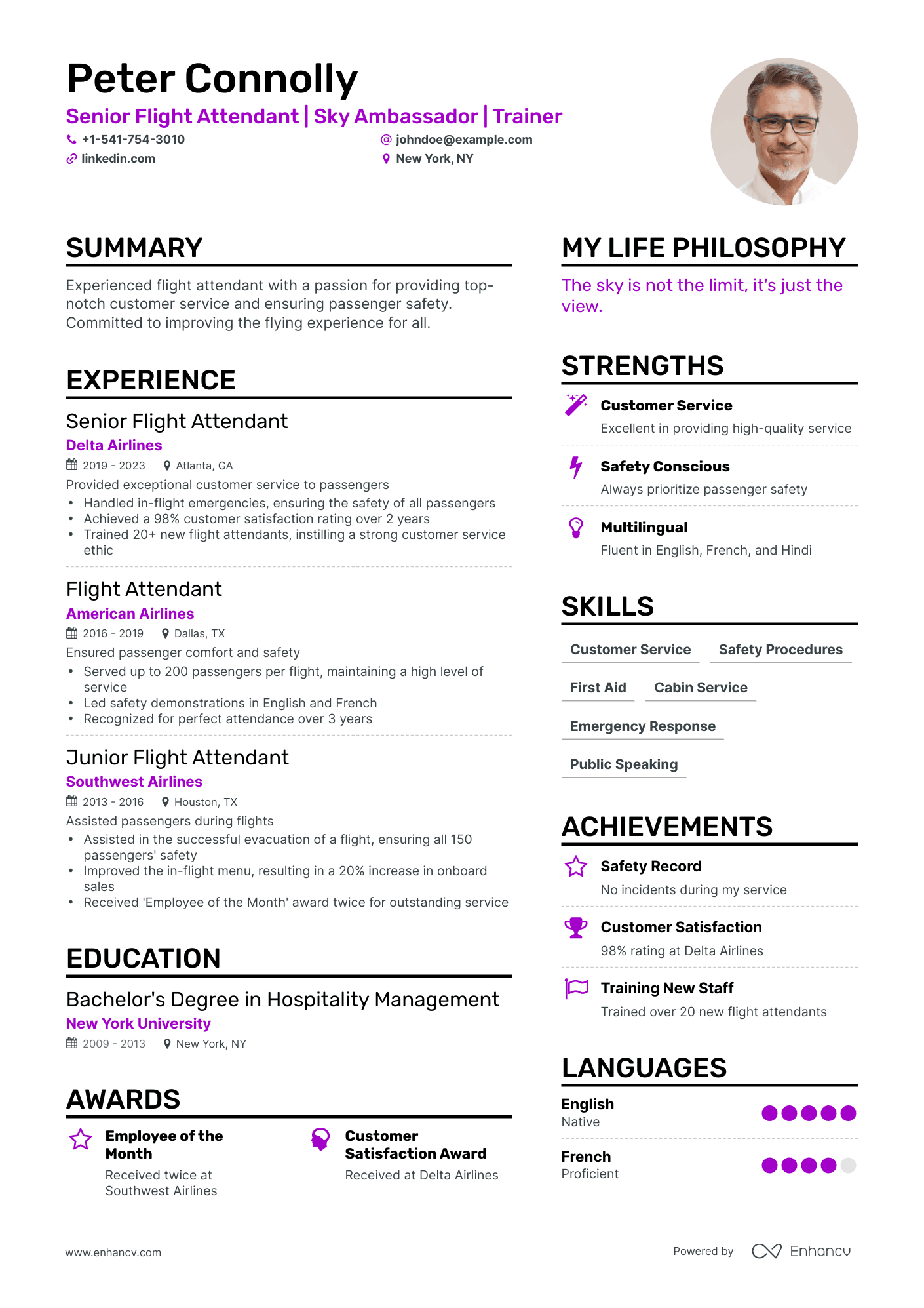 5 Flight Attendant Resume Examples & Guide for 2023