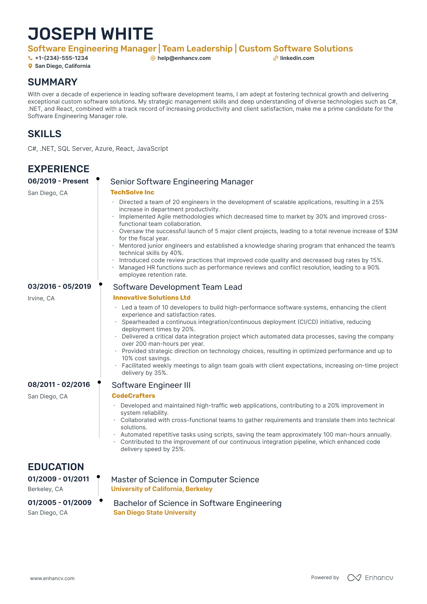 10 Software Engineering Manager Resume Examples & Guide for 2026