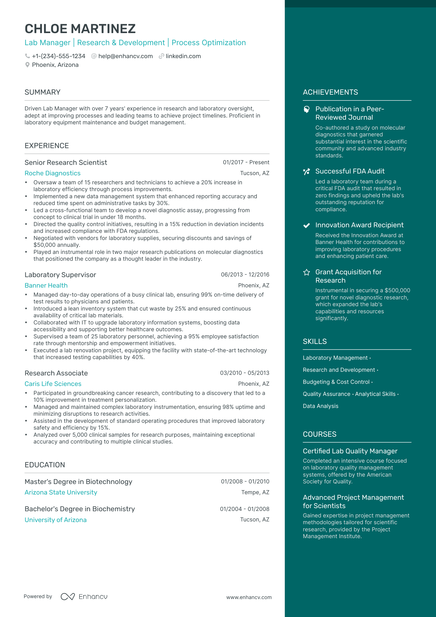 5 Lab Manager Resume Examples & Guide for 2024