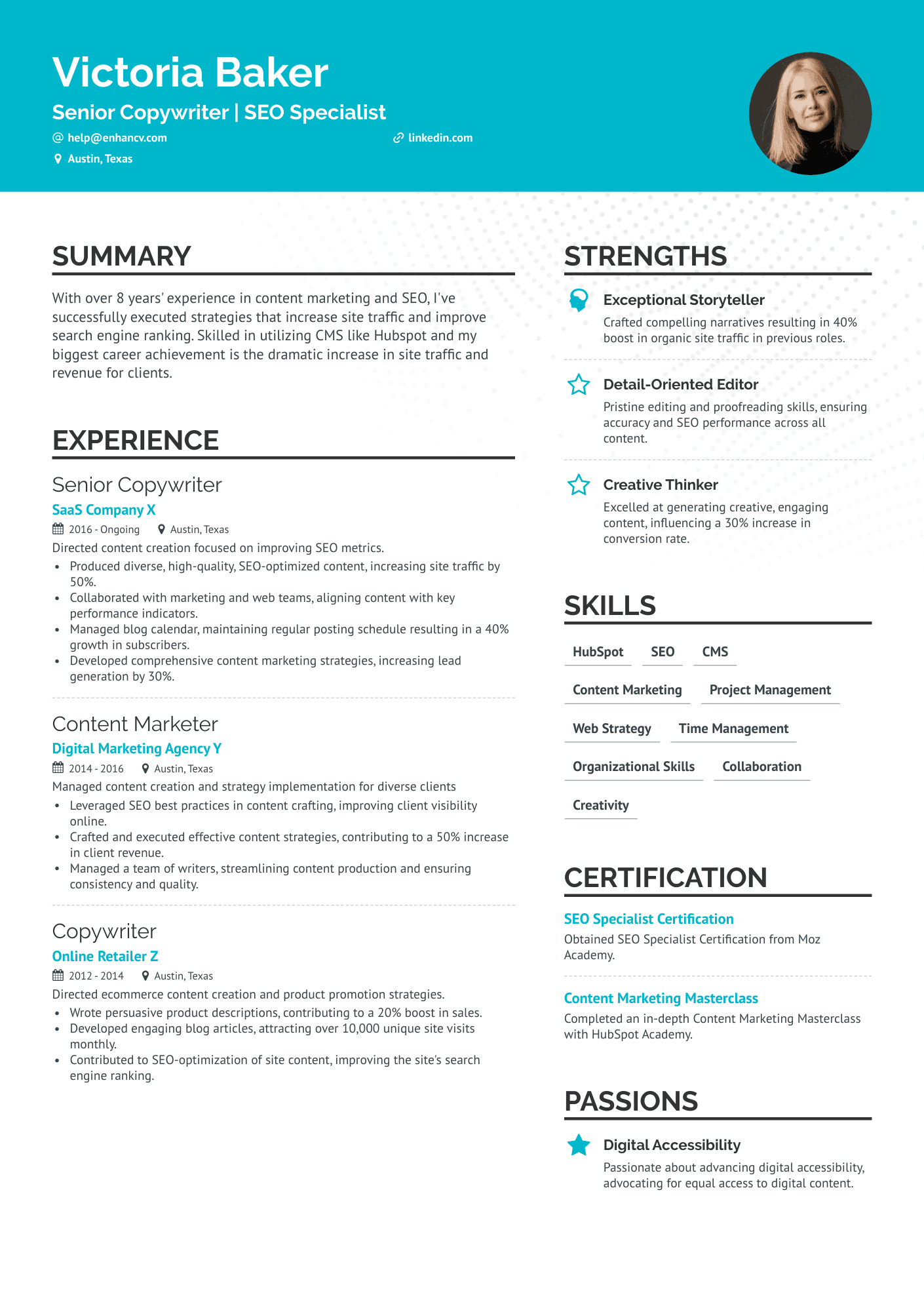 8 Copywriter Resume Examples & Guide for 2024