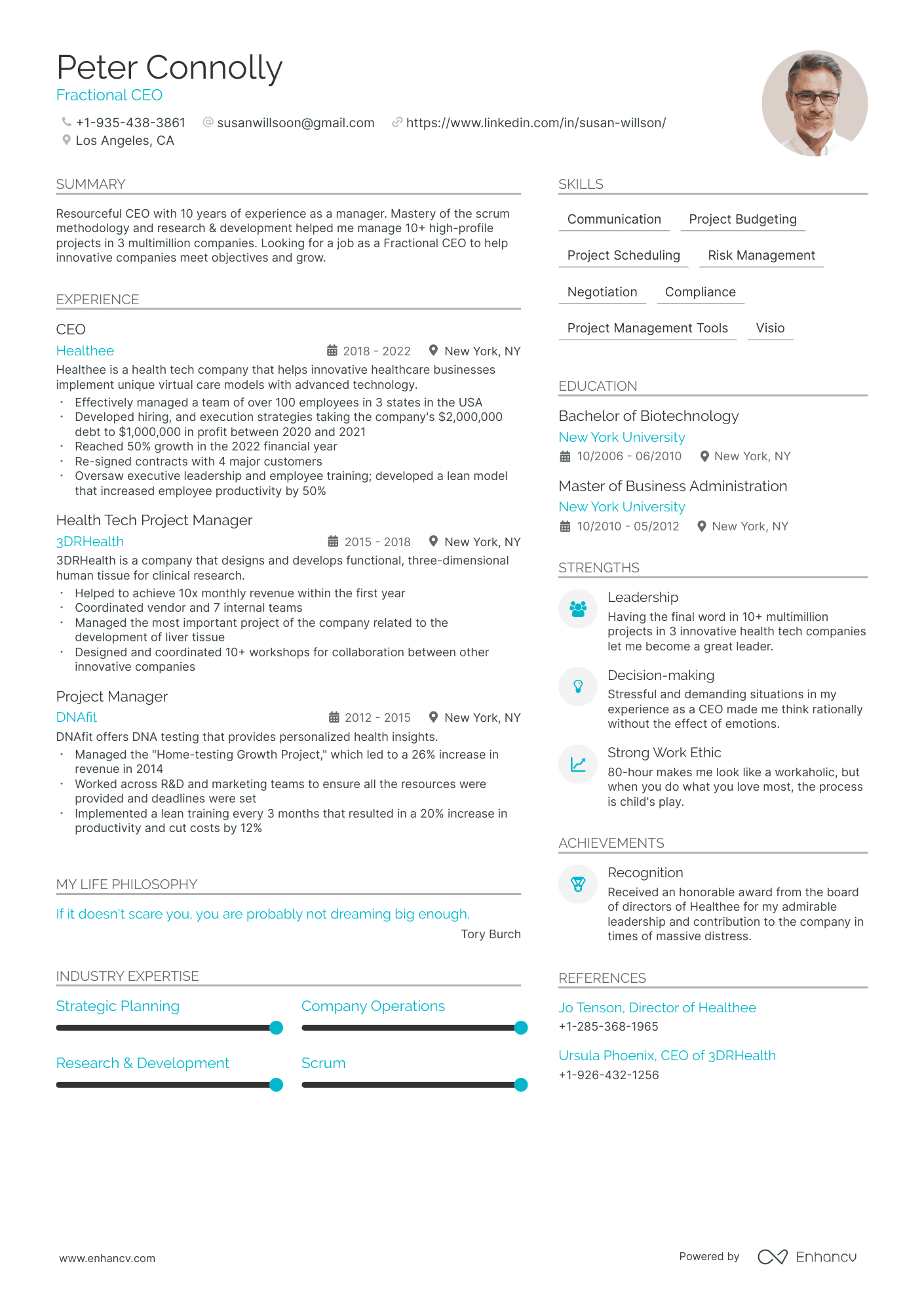 5 Fractional CEO Resume Examples & Guide for 2026