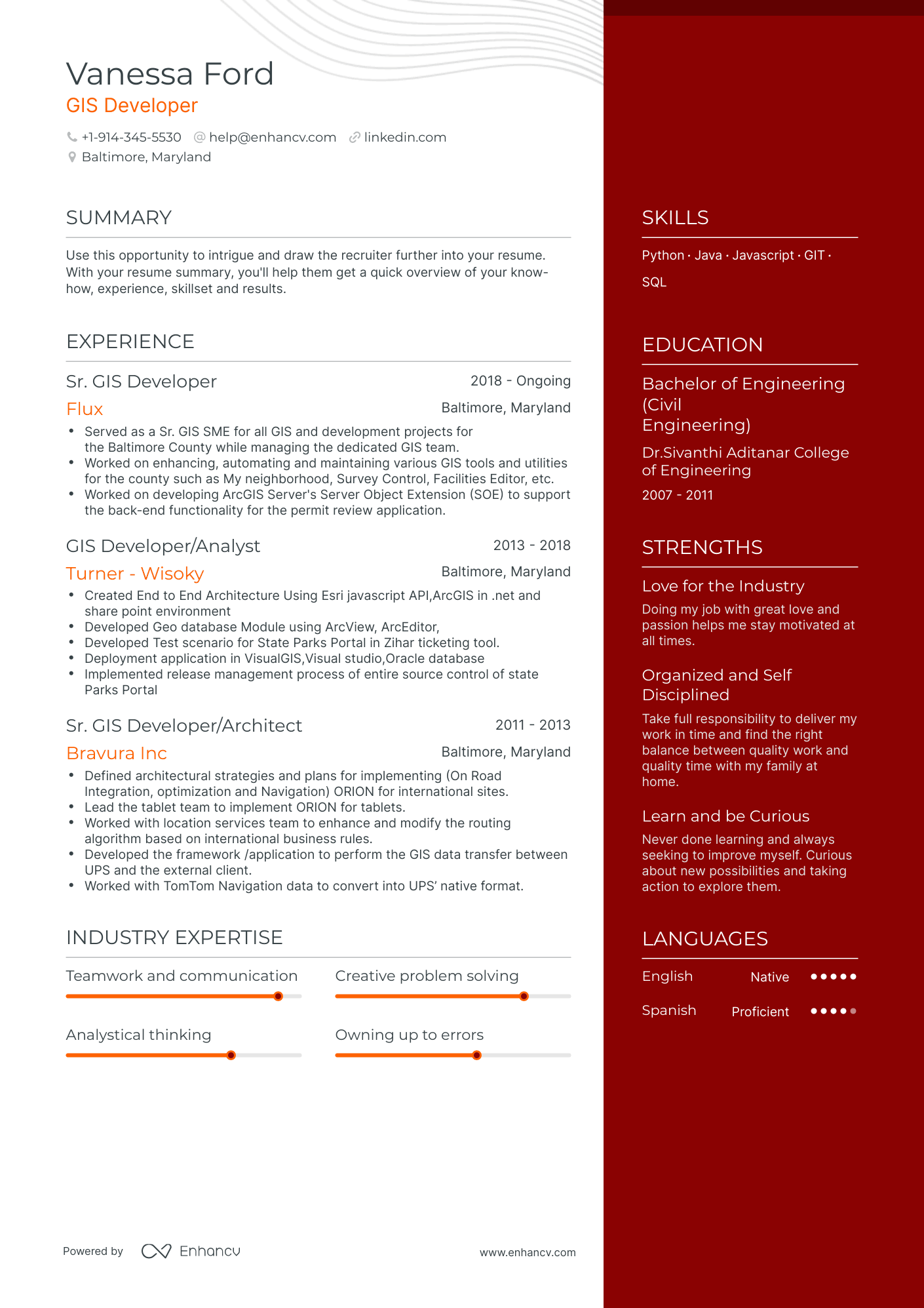 GIS Developer Resume Examples & Guide for 2023 (Layout, Skills ...