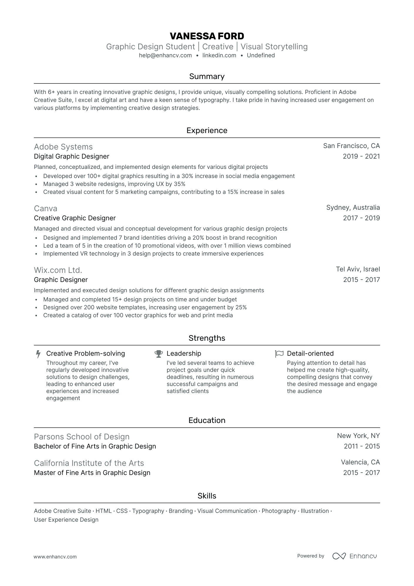 5 Graphic Design Student Resume Examples & Guide for 2024