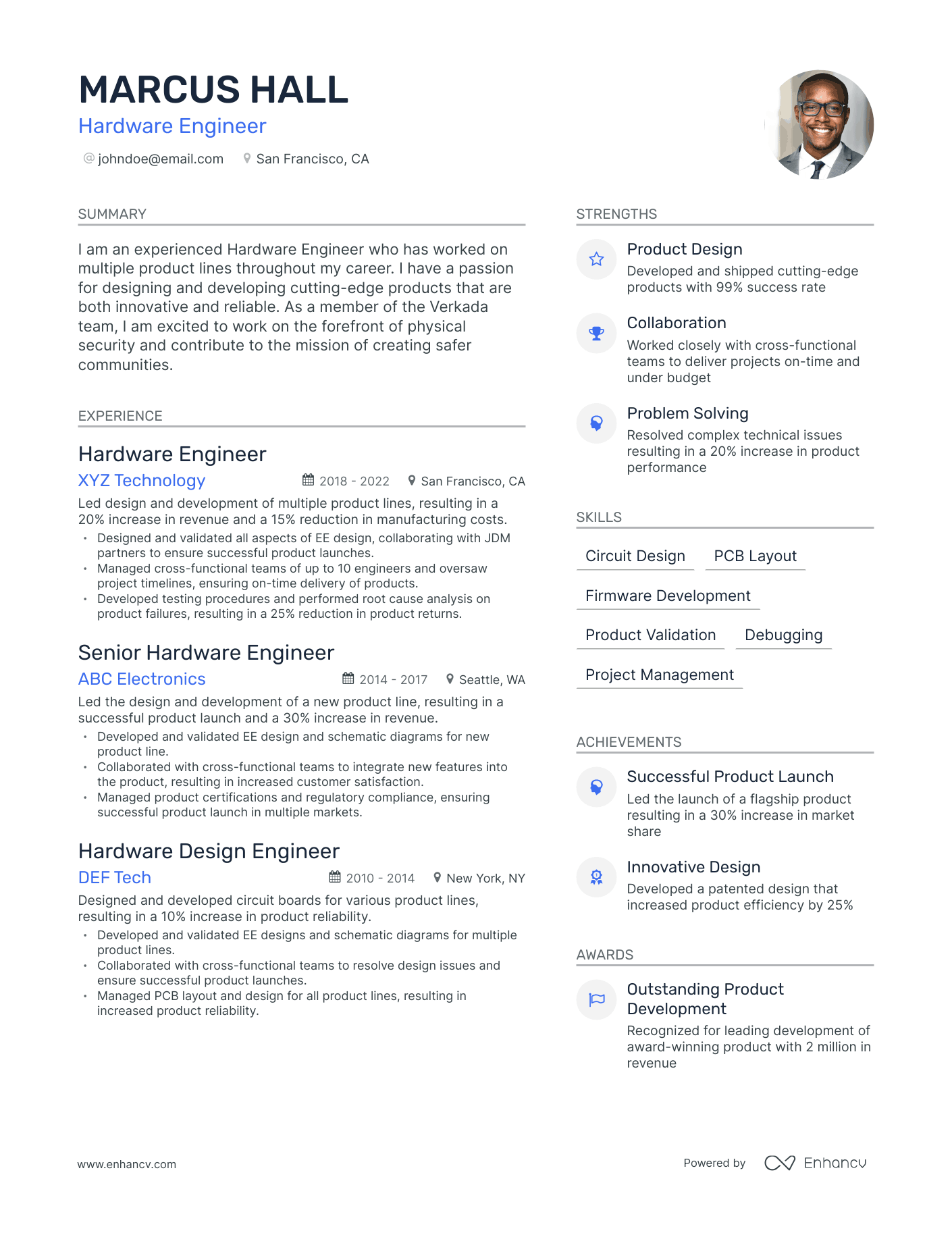 5 Hardware Engineer Resume Examples & Guide for 2023