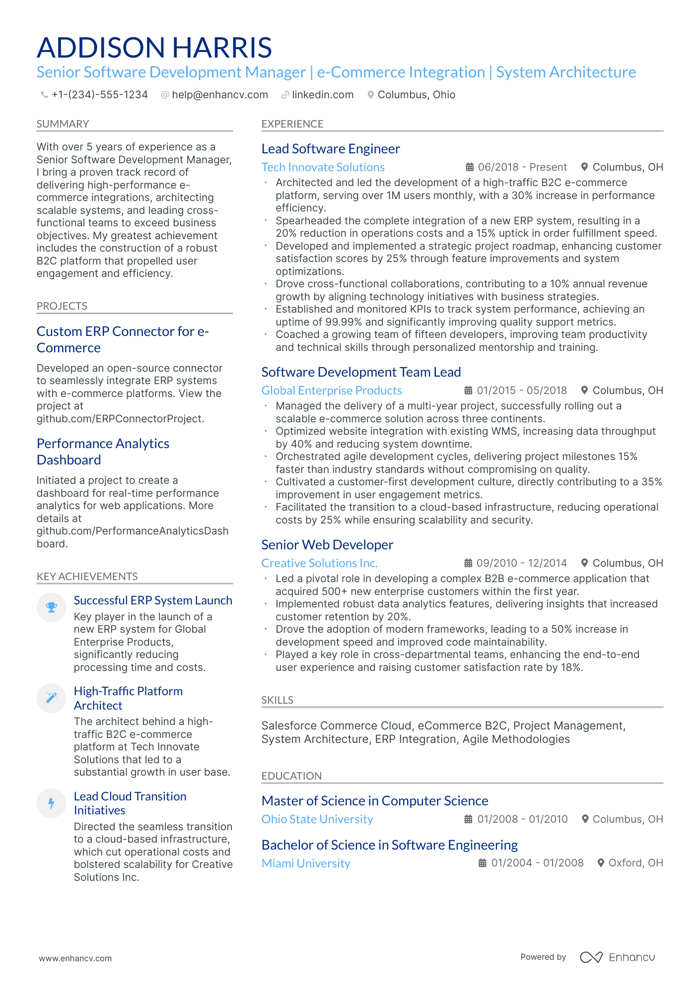 10 Software Development Manager Resume Examples & Guide for 2025
