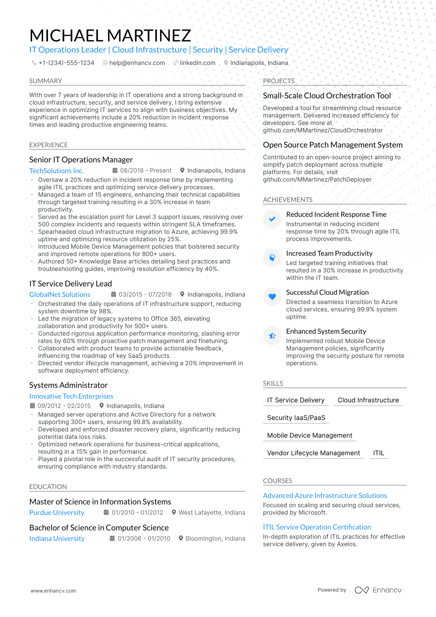 5 IT Operations Manager Resume Examples & Guide for 2024