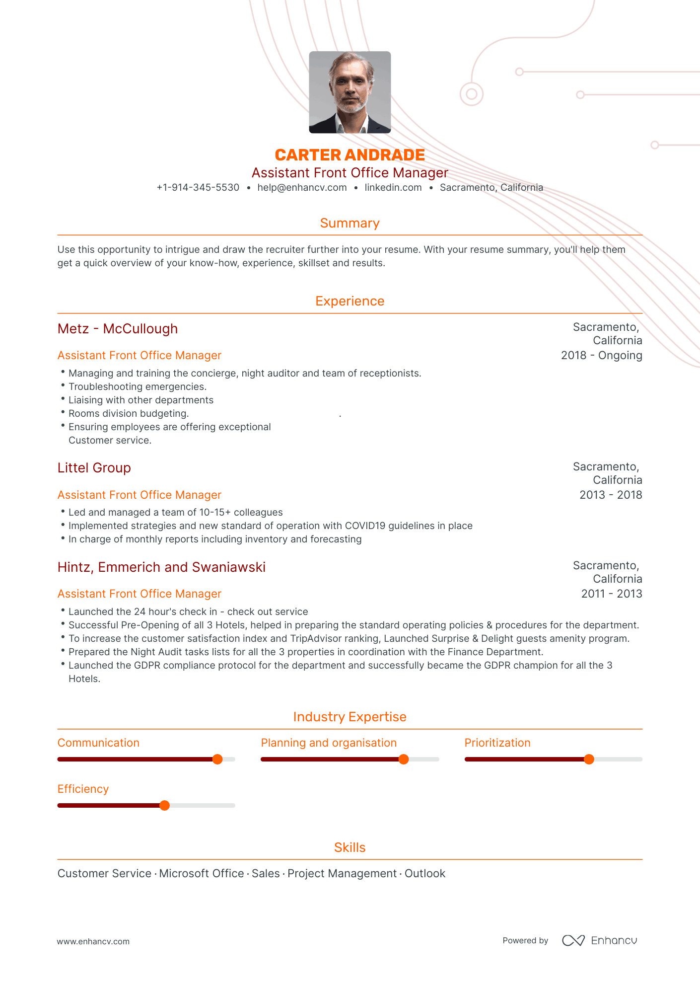 Assistant Front Office Manager Resume Examples & Guide for 2023 (Layout