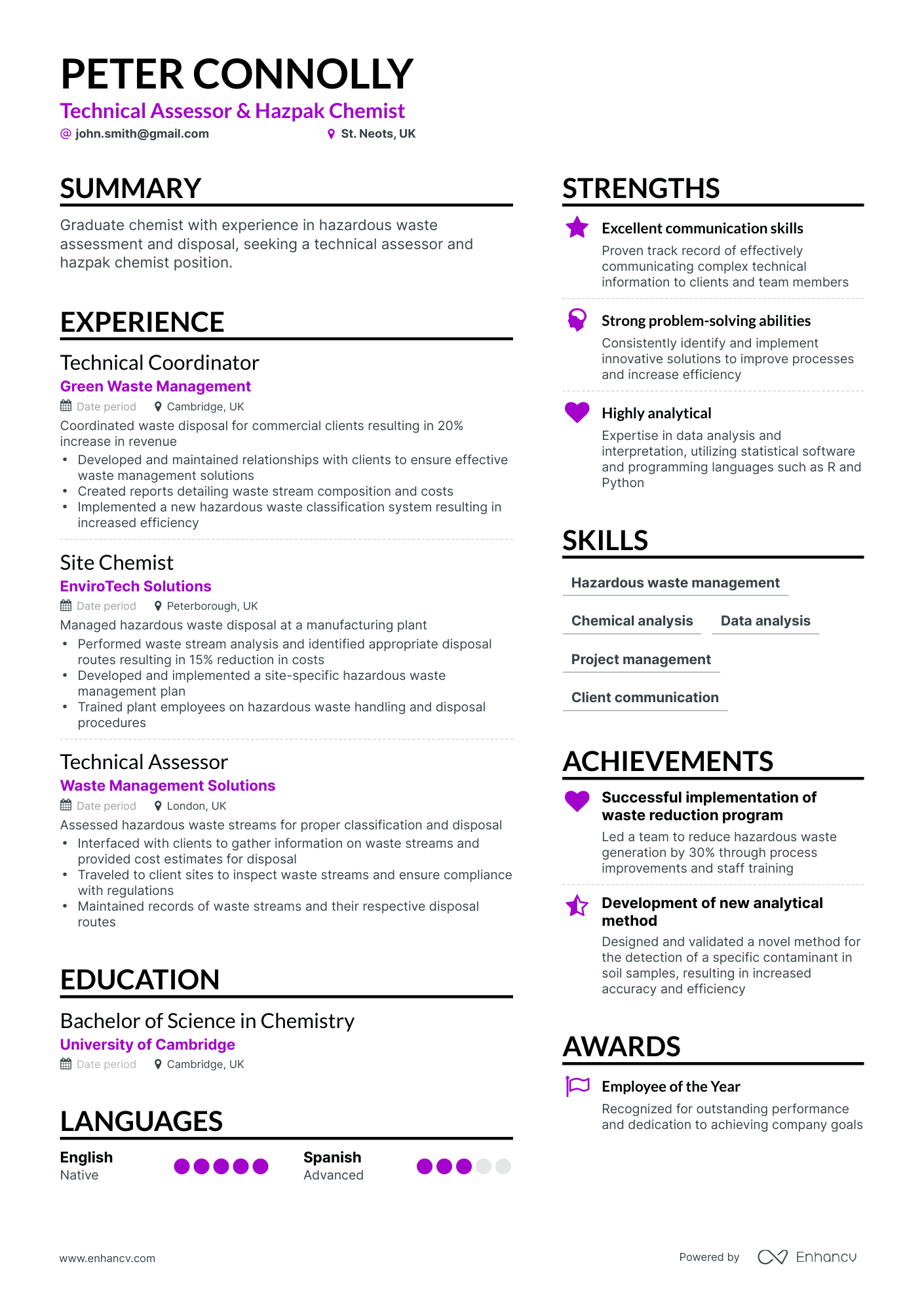 5 Chemist Resume Examples & Guide for 2023