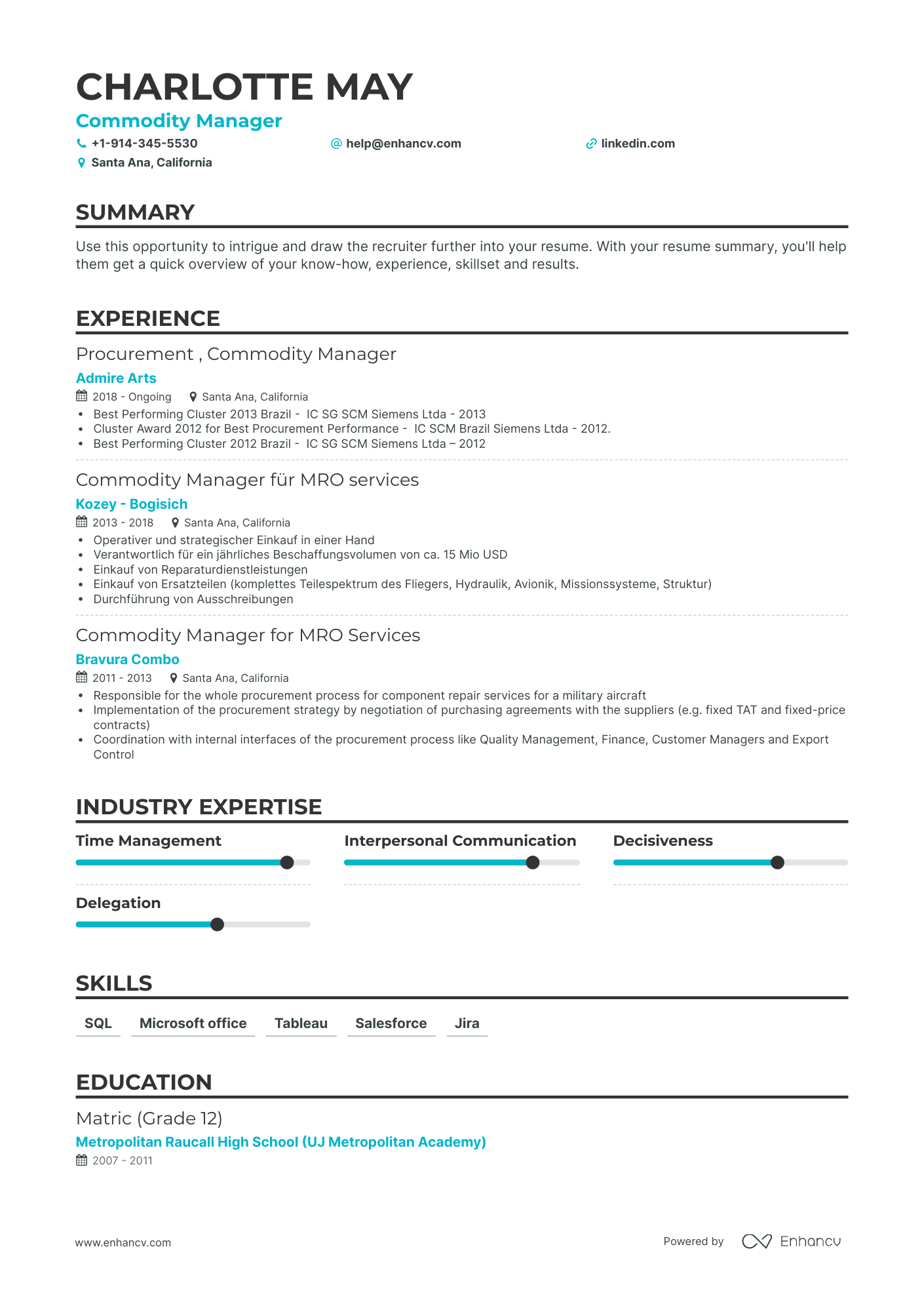 Commodity Manager Resume Examples & Guide for 2023 (Layout, Skills ...