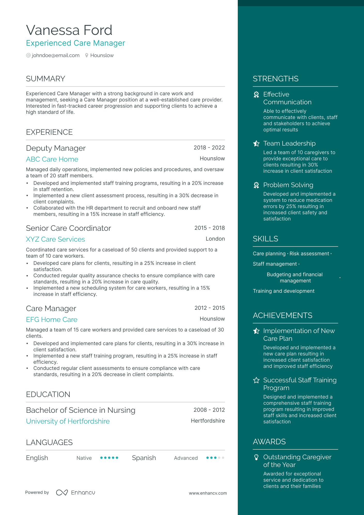 11 Caregiver Resume Examples & Guide for 2024