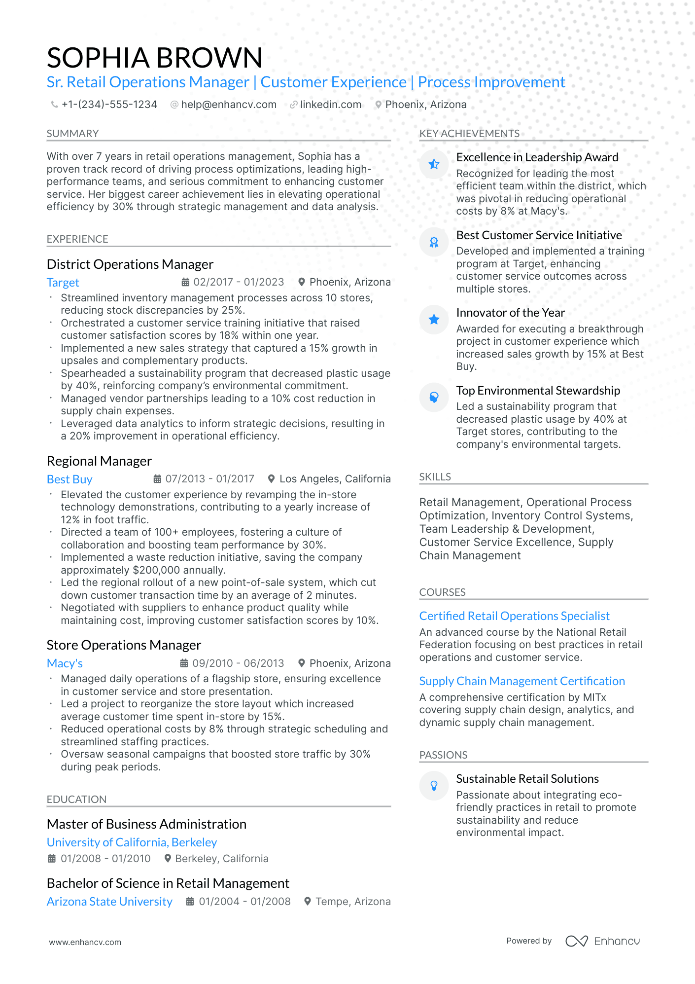 10 Retail Operations Manager Resume Examples & Guide for 2026