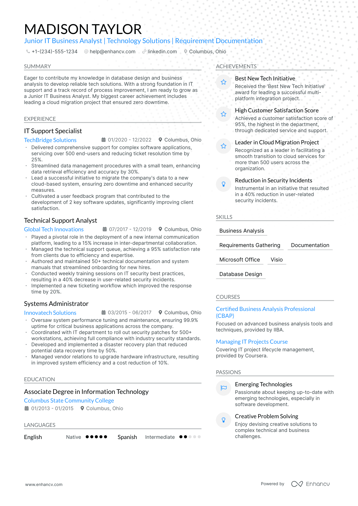 5 It Business Analyst Resume Examples & Guide For 2024