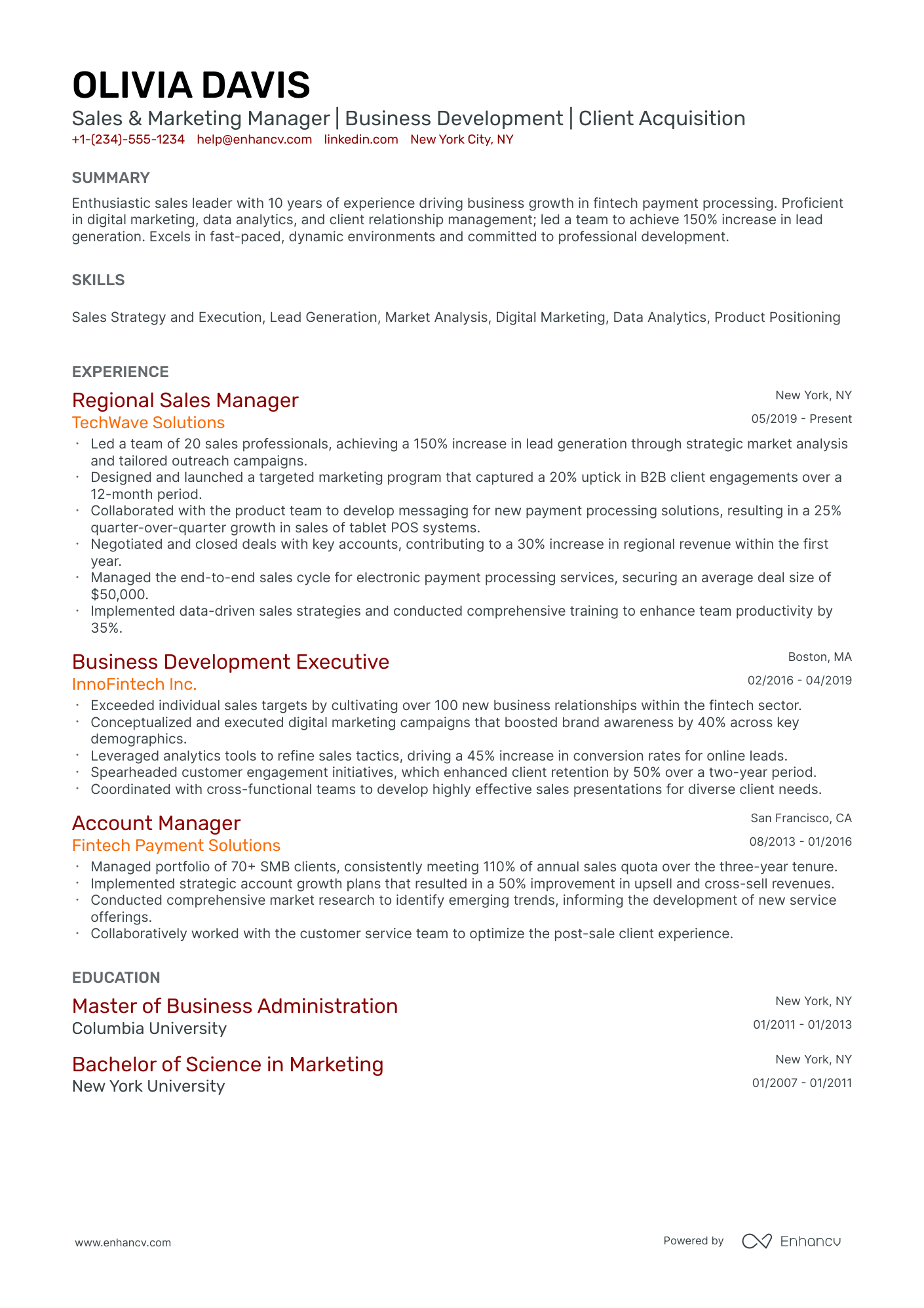 10 Sales Marketing Manager Resume Examples & Guide for 2026
