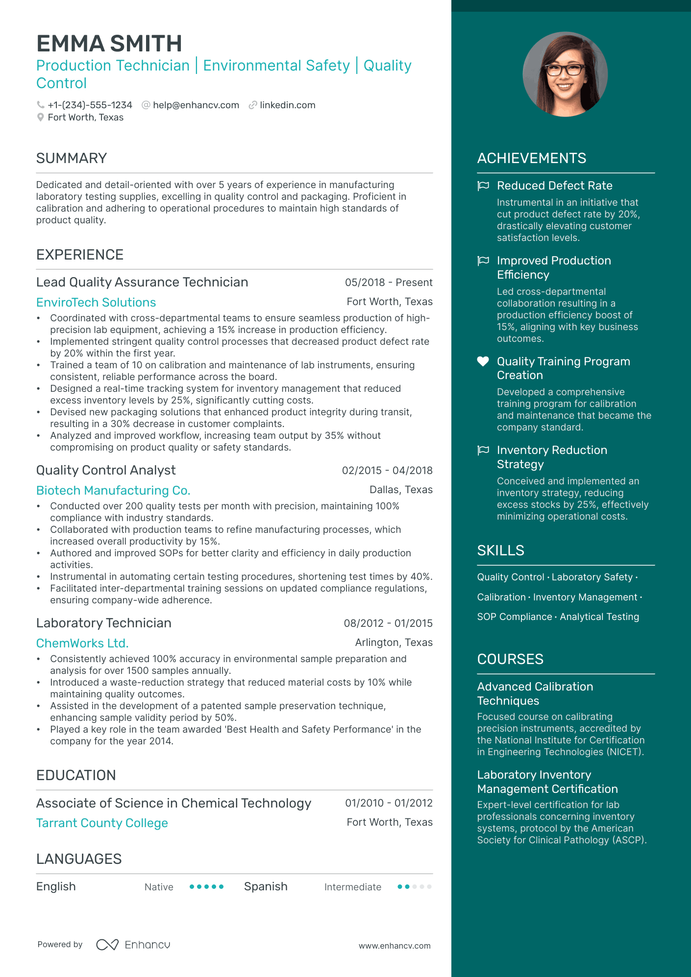 5 Production Technician Resume Examples & Guide for 2024