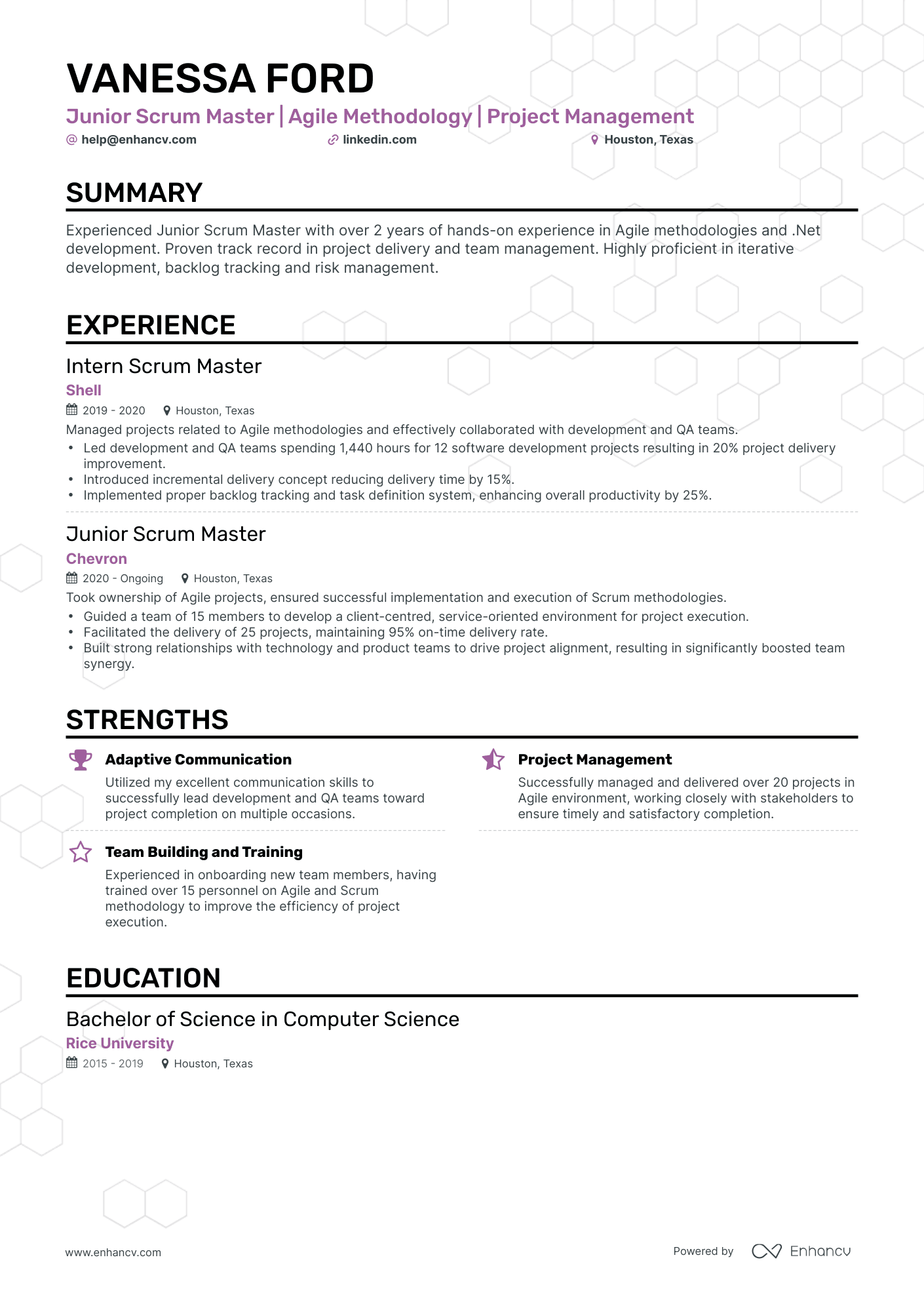 5 Junior Scrum Master Resume Examples & Guide for 2024