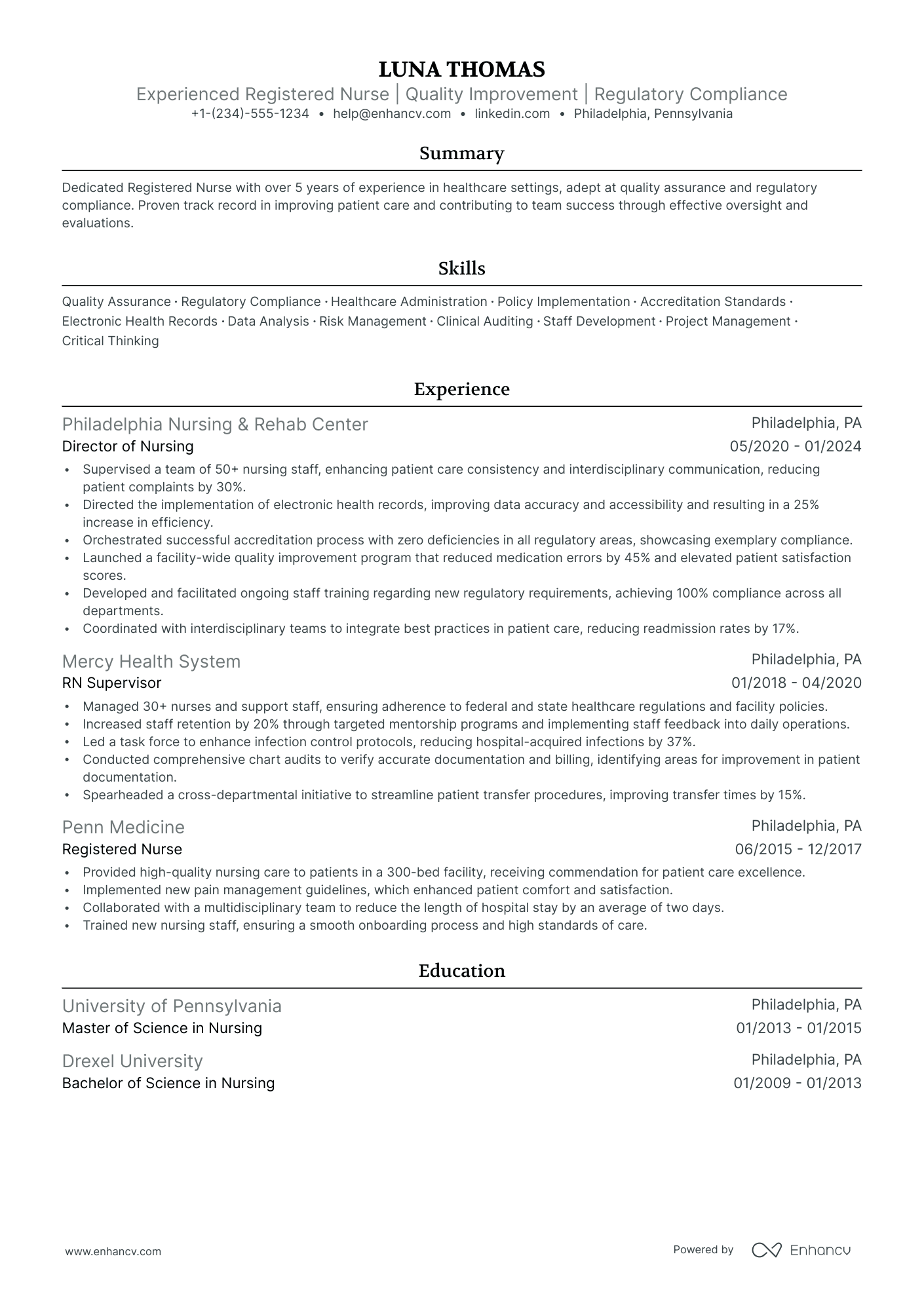 5 Charge Nurse Resume Examples & Guide for 2024