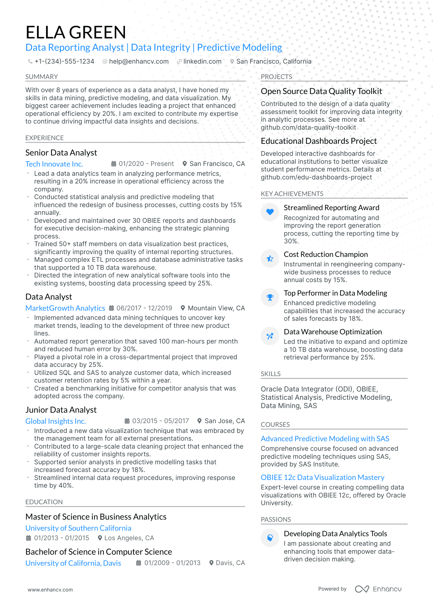 10 Data Reporting Analyst Resume Examples & Guide for 2026