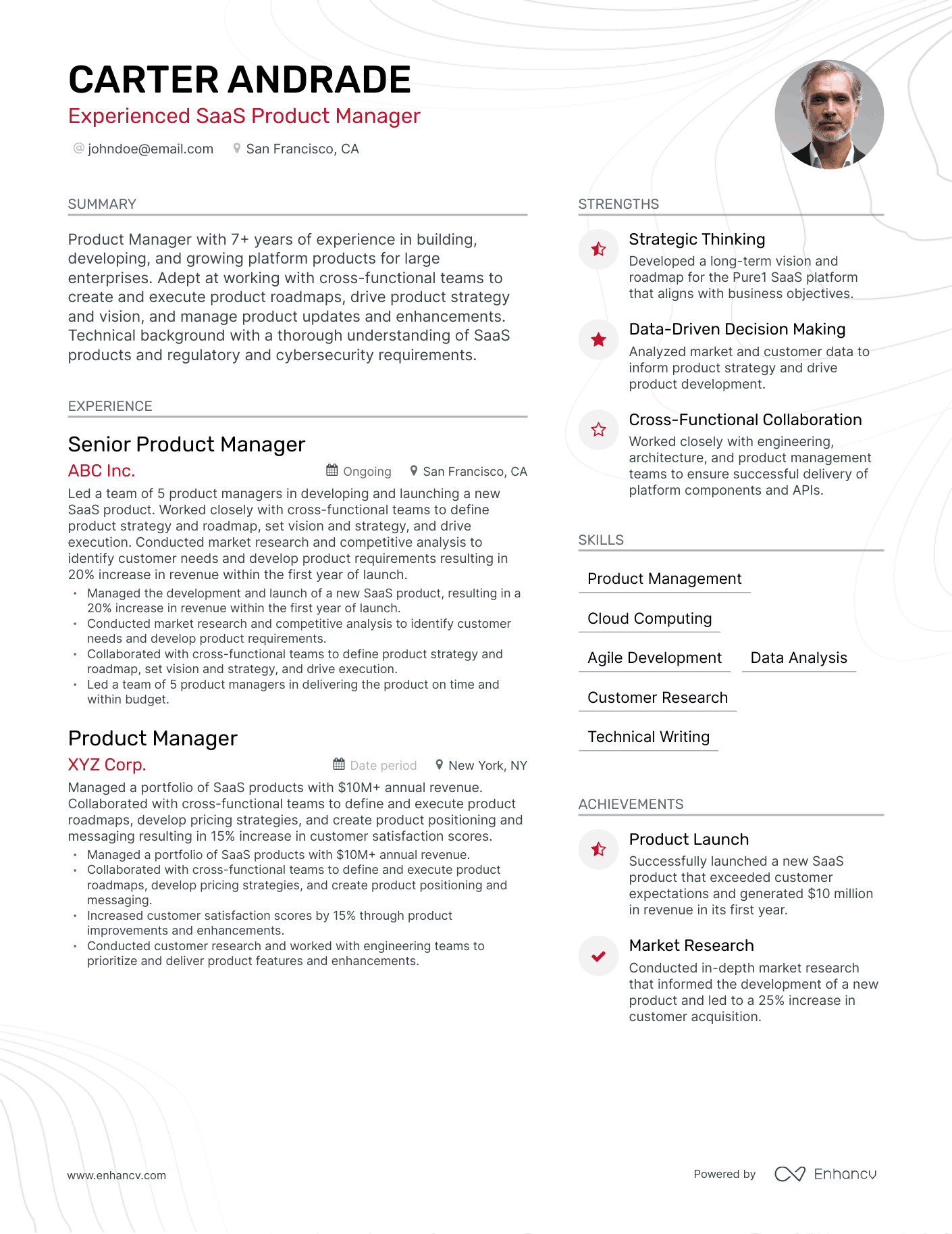 5 SaaS Product Manager Resume Examples & Guide for 2023