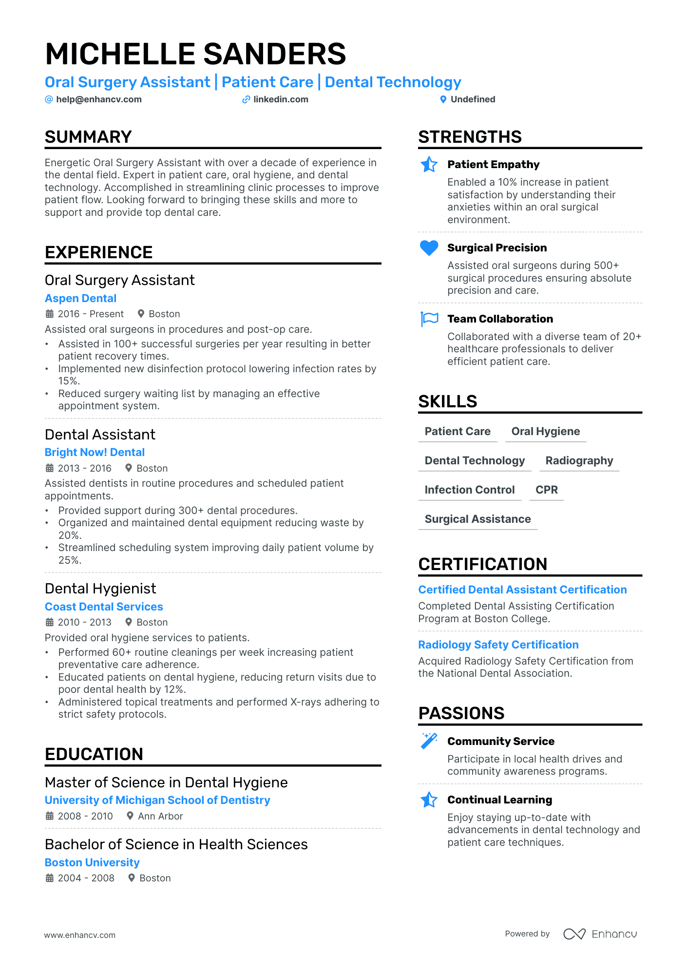 5 Oral Surgery Assistant Resume Examples & Guide for 2024