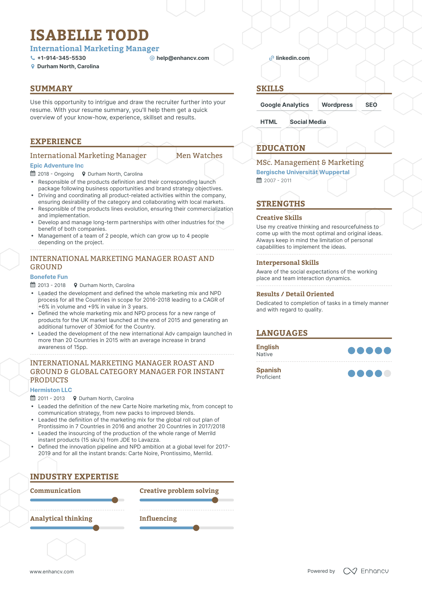 International Marketing Manager Resume Examples & Guide for 2023 ...