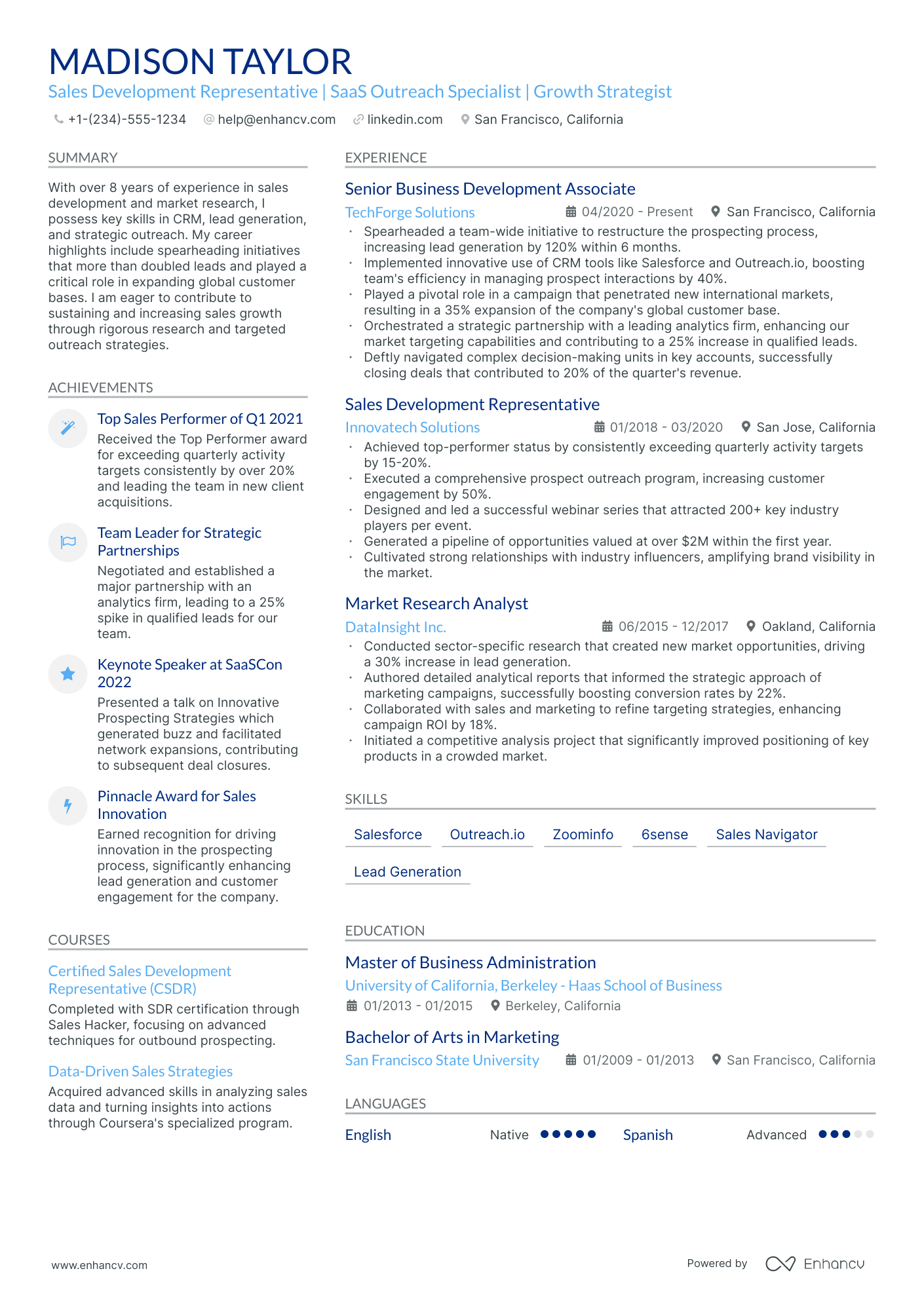 5 Sales Development Representative Resume Examples & Guide for 2025