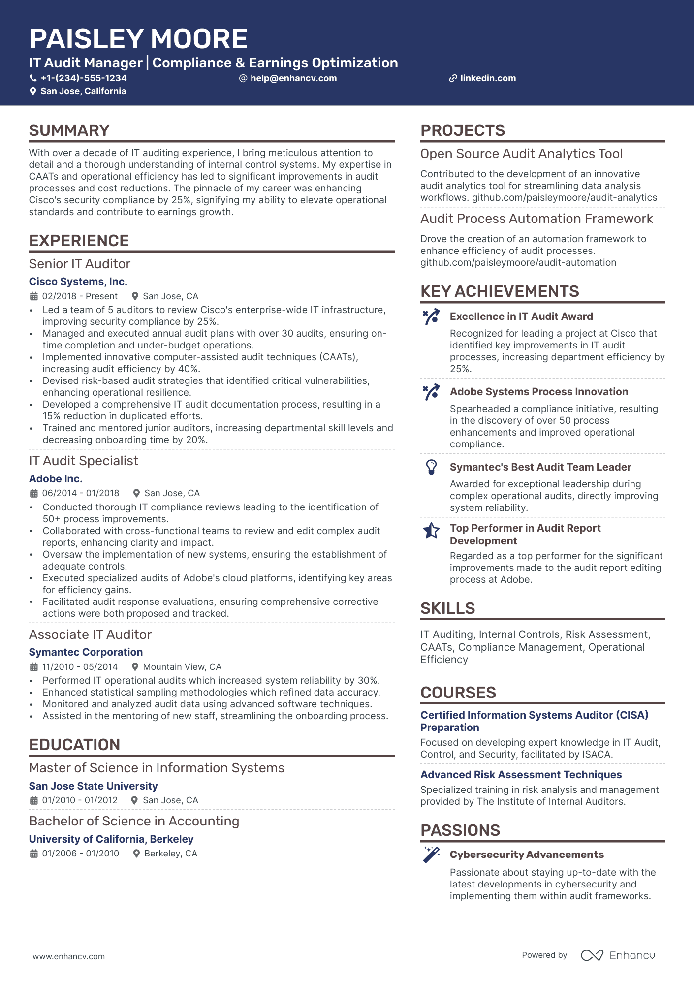 10 IT Audit Manager Resume Examples & Guide for 2026