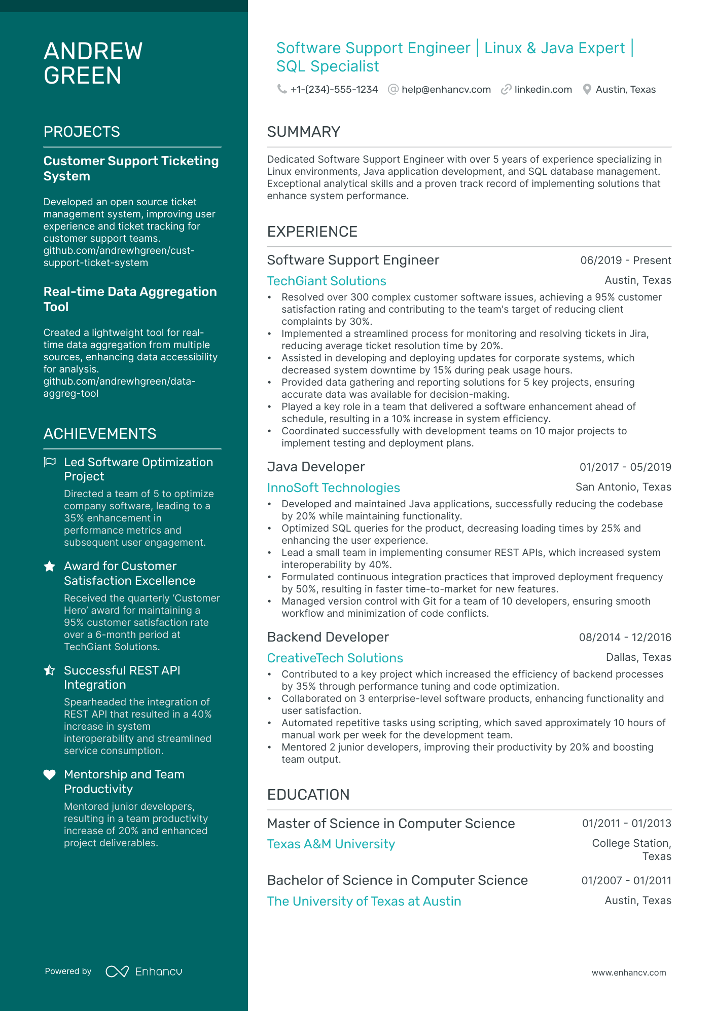 5 Software Support Engineer Resume Examples & Guide for 2024