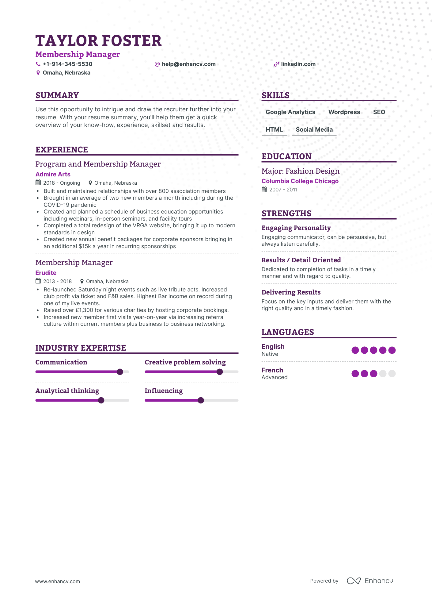 Membership Manager Resume Examples & Guide for 2023 (Layout, Skills ...