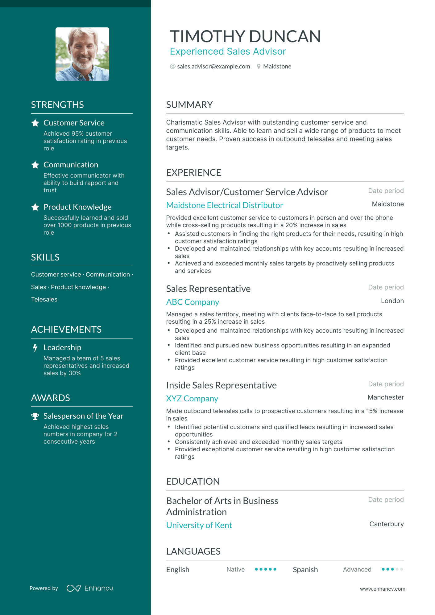 5 Sales Advisor Resume Examples & Guide for 2024