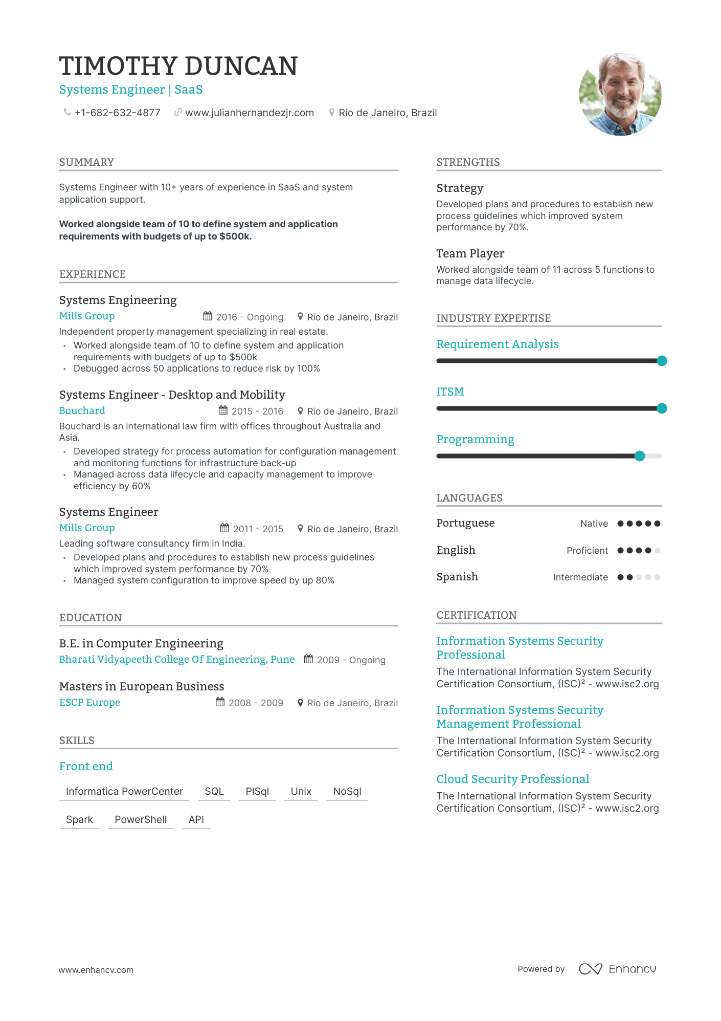 Systems Engineer Resume Examples & Guide for 2023 (Layout, Skills ...