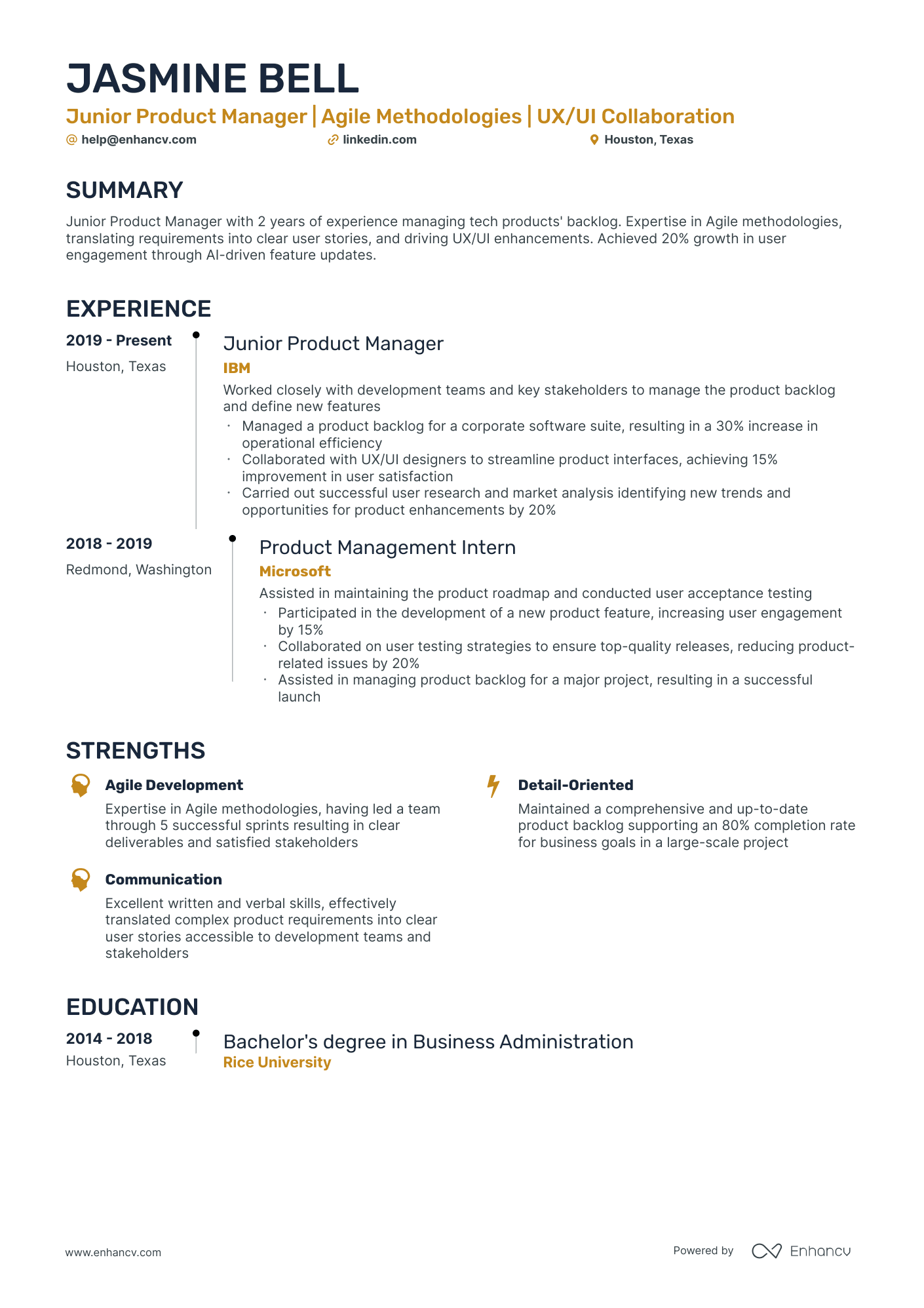 5 Junior Product Manager Resume Examples & Guide for 2024