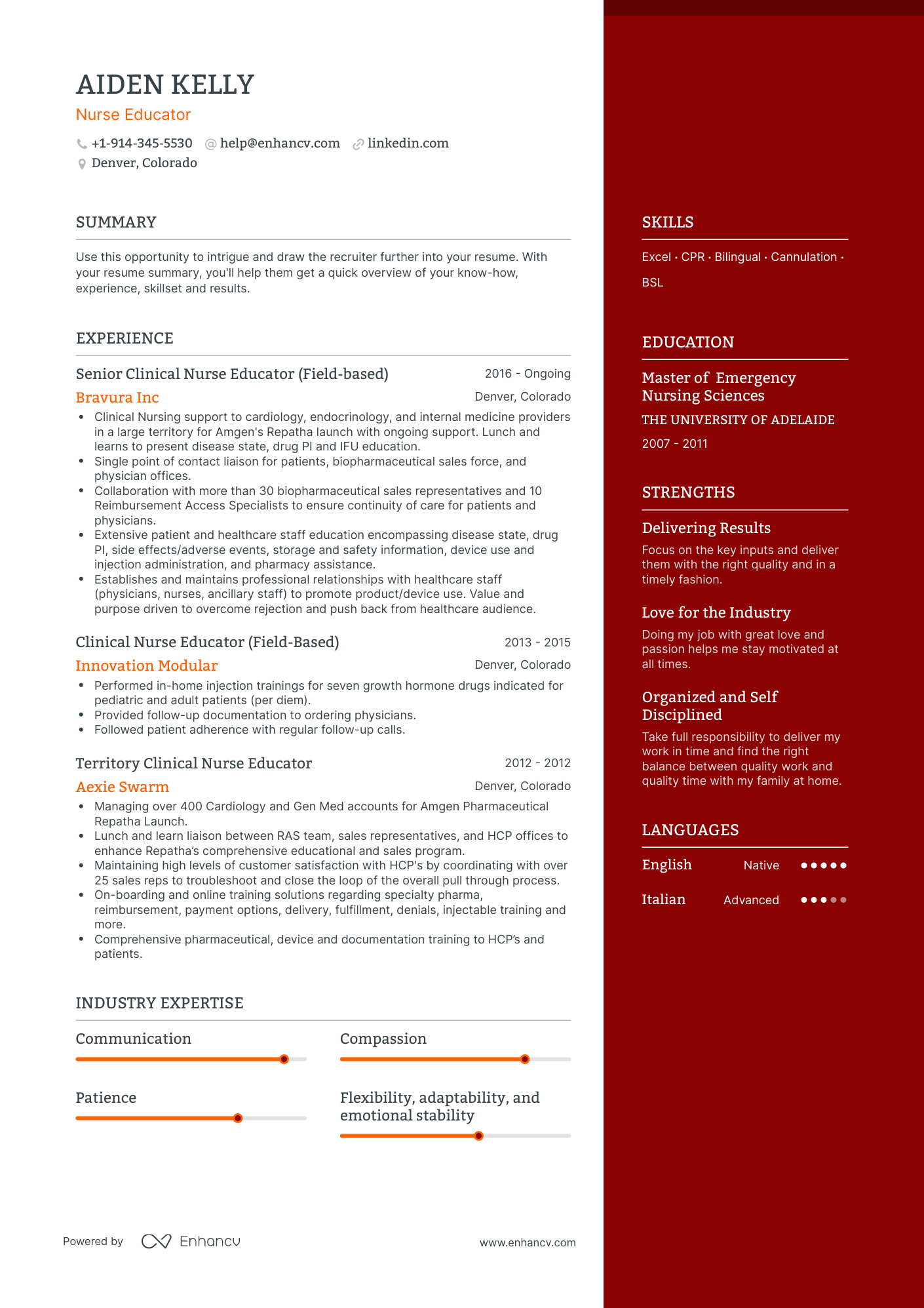 Nurse Educator Resume Examples & Guide for 2023 (Layout, Skills ...