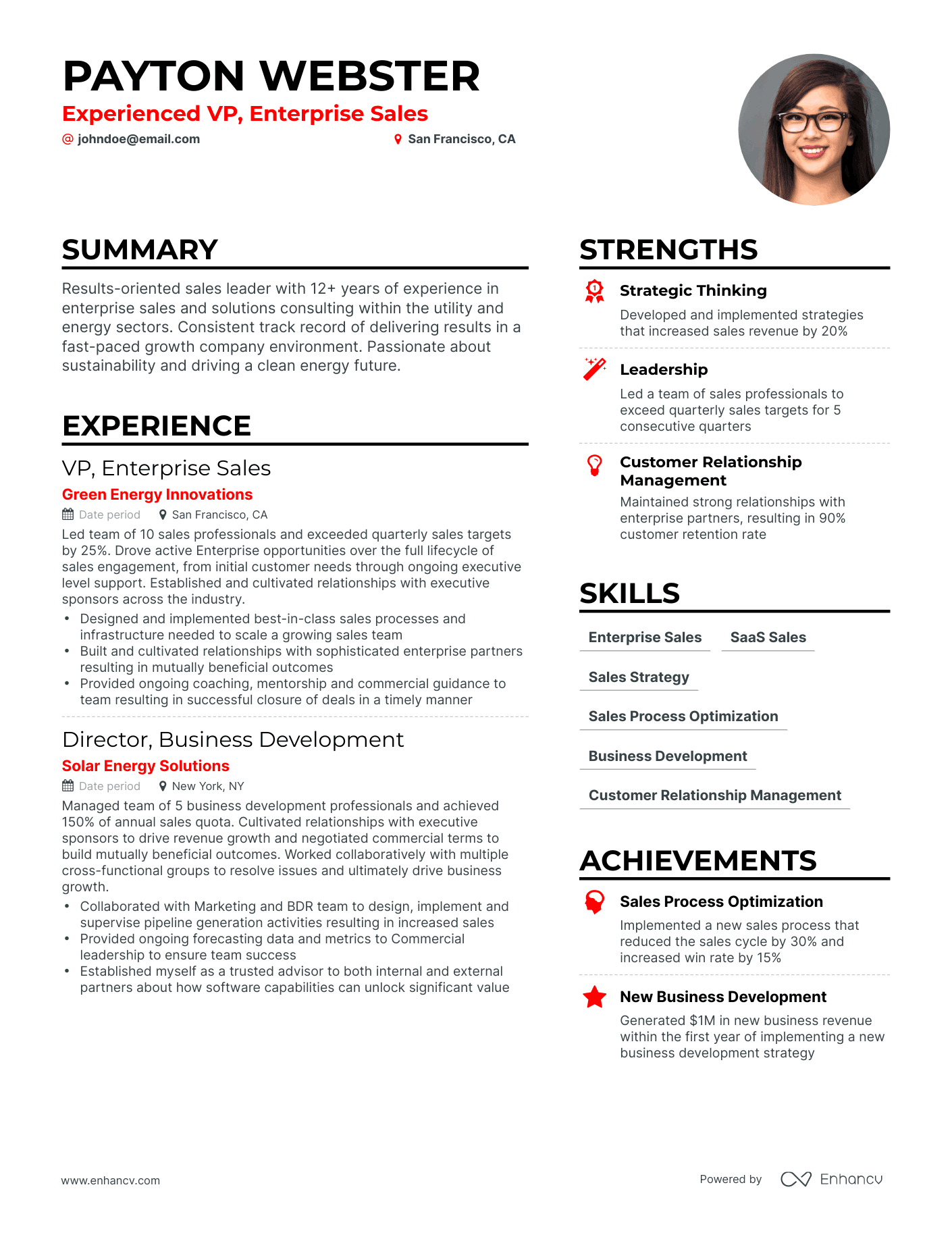 5 Enterprise Sales Resume Examples & Guide for 2023