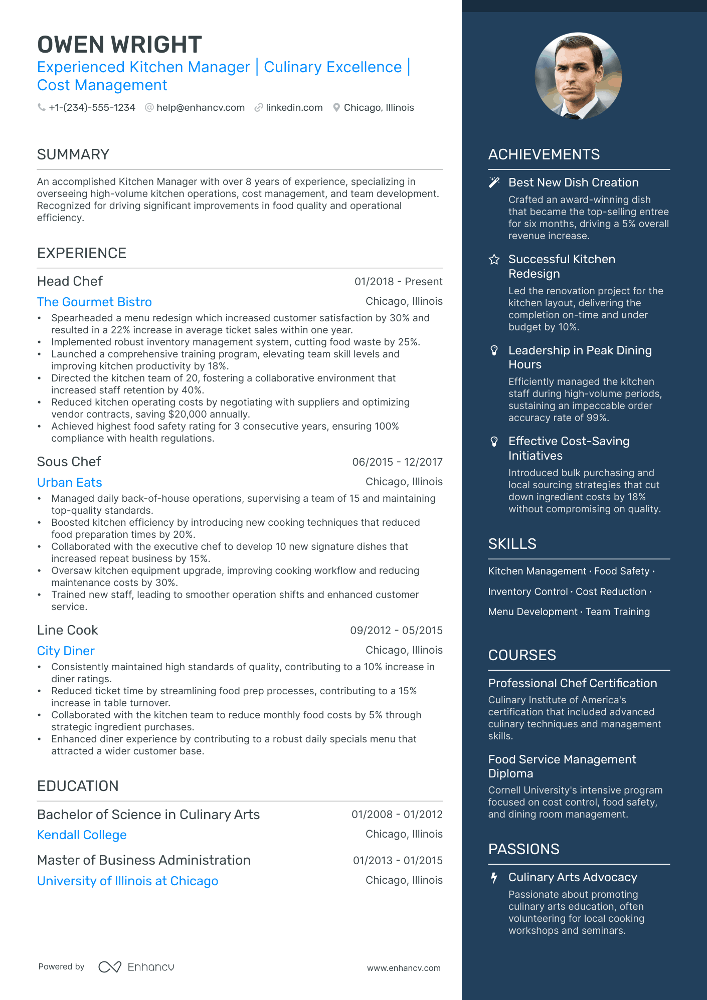 5 Kitchen Manager Resume Examples & Guide for 2024