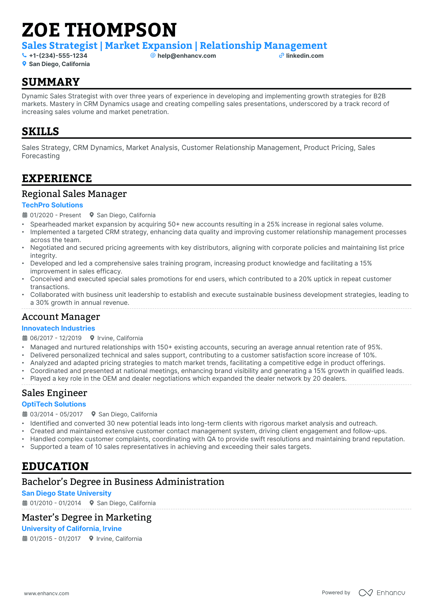 10 Area Sales Manager Resume Examples & Guide for 2026