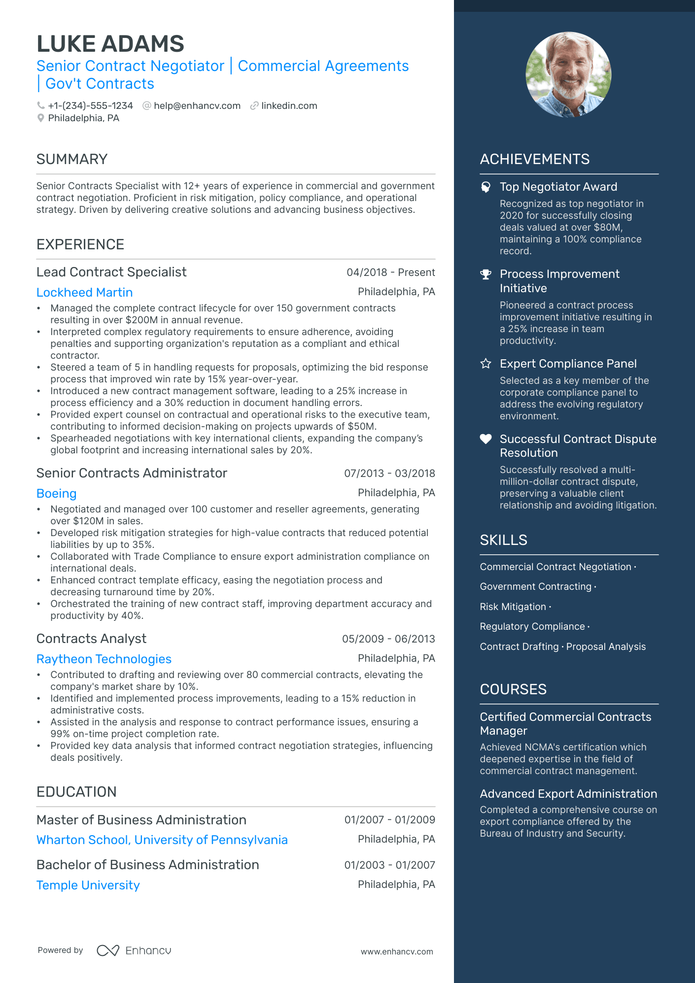 5 Contracts Manager Resume Examples & Guide for 2024