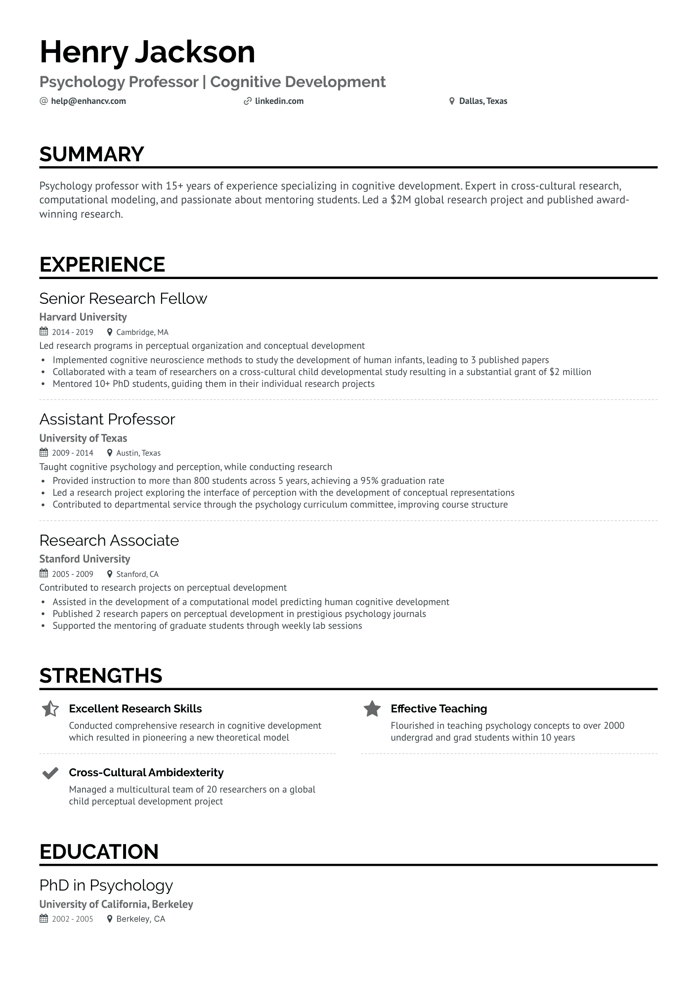 6 Professor Resume Examples & Guide for 2024