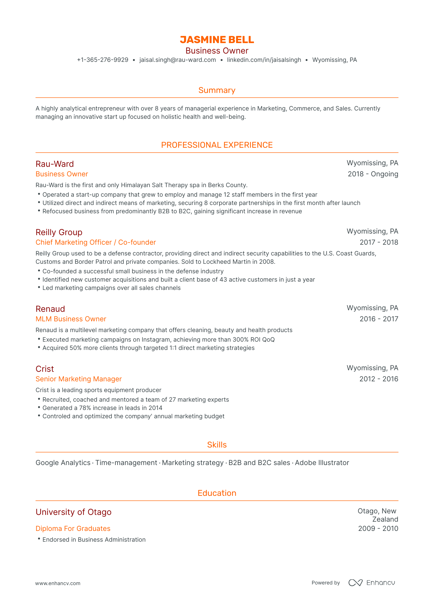 7 Business Owner Resume Examples & Guide for 2023