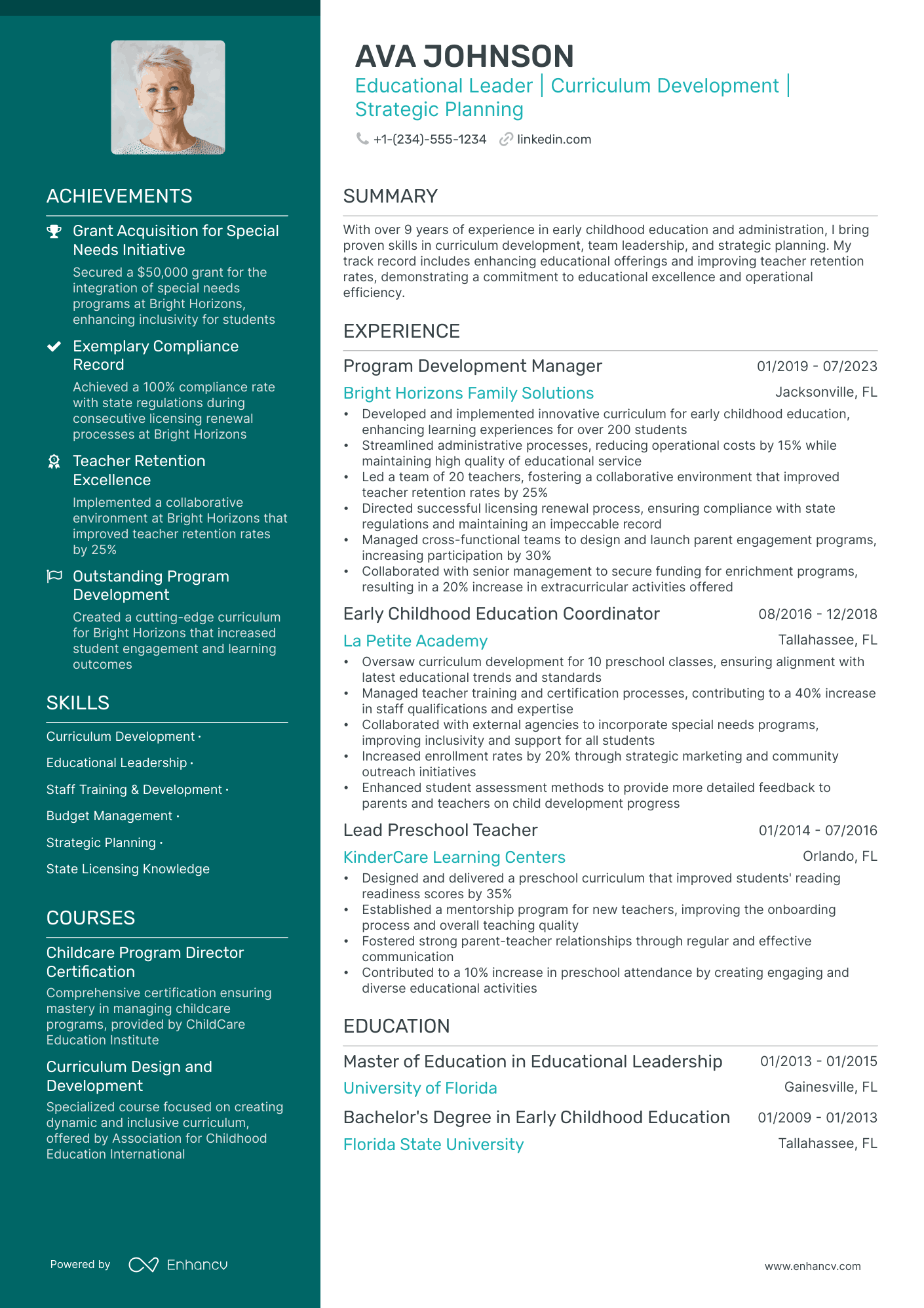 5 Preschool Director Resume Examples & Guide for 2024