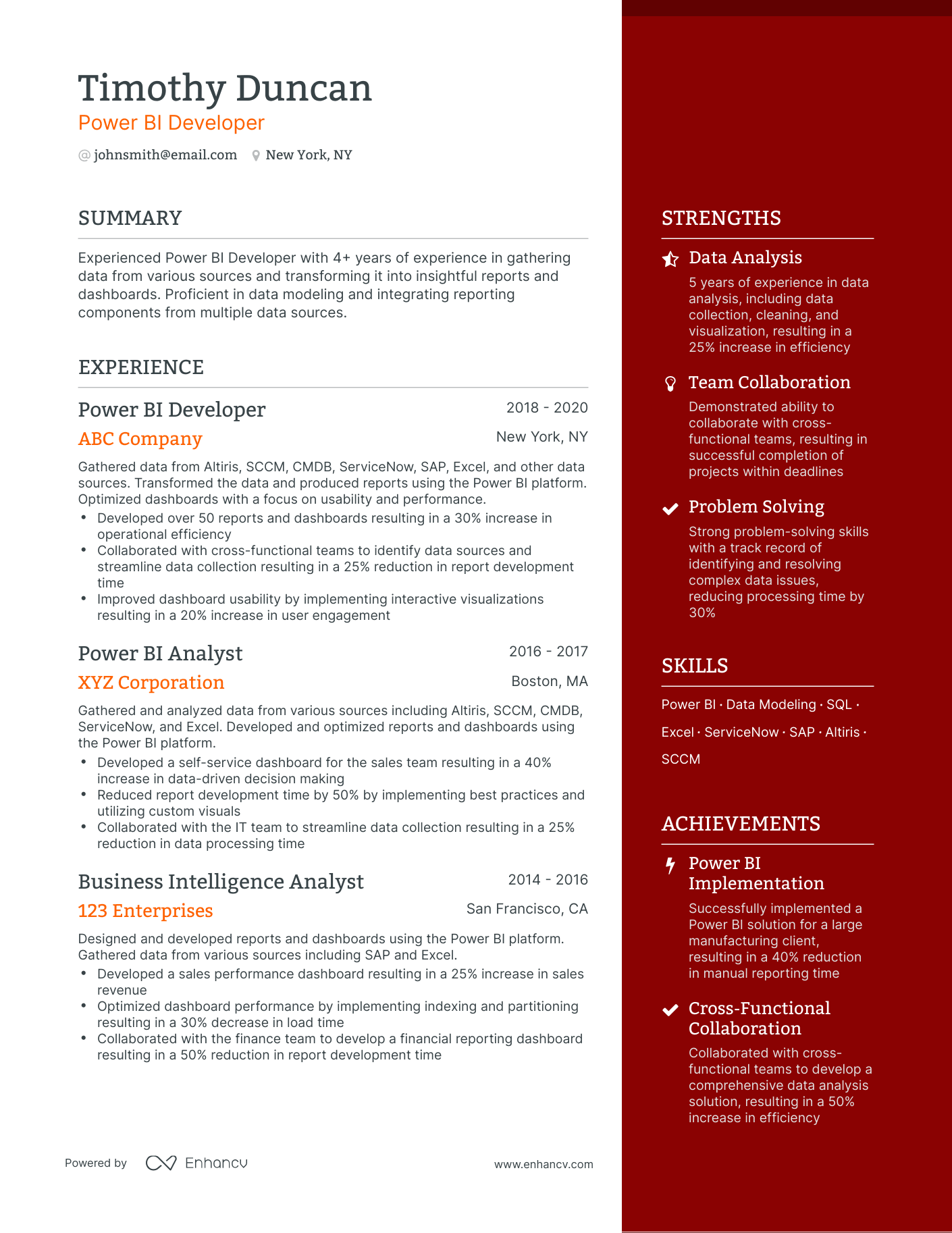 5 Power Bi Resume Examples & Guide for 2023