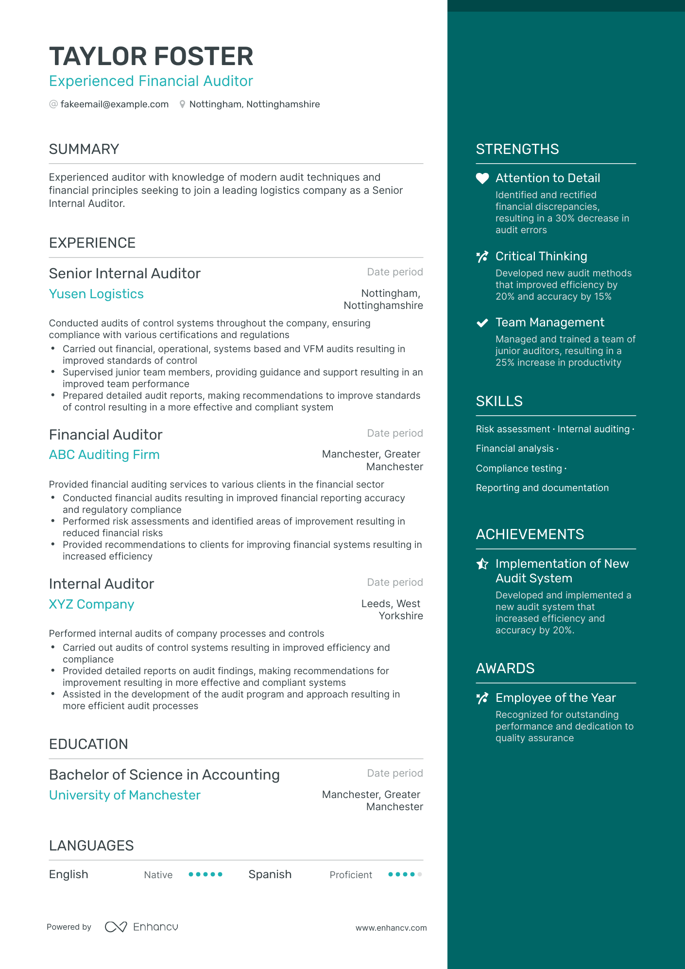 5 Financial Auditor Resume Examples & Guide for 2023