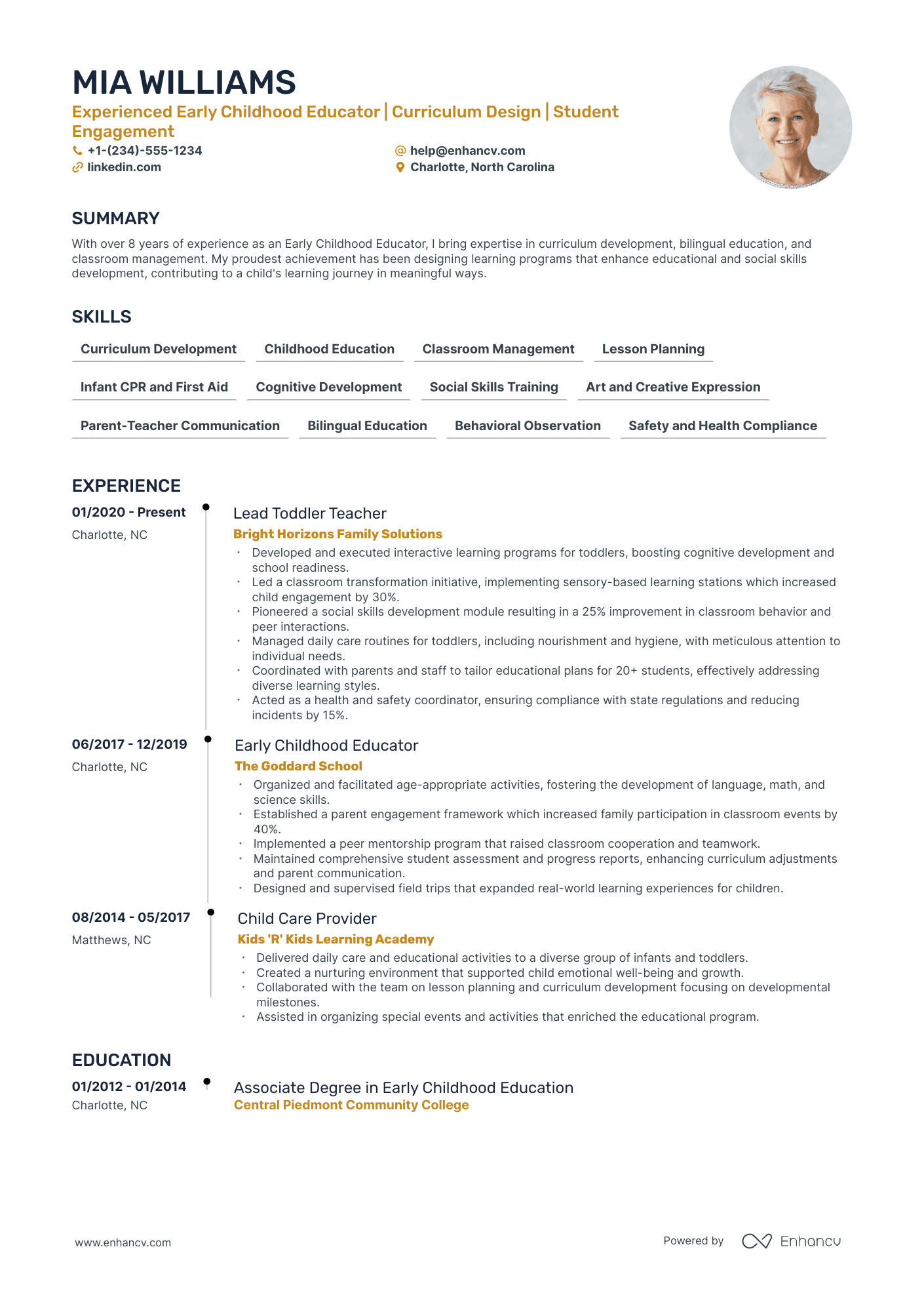 5 Toddler Teacher Resume Examples & Guide for 2024